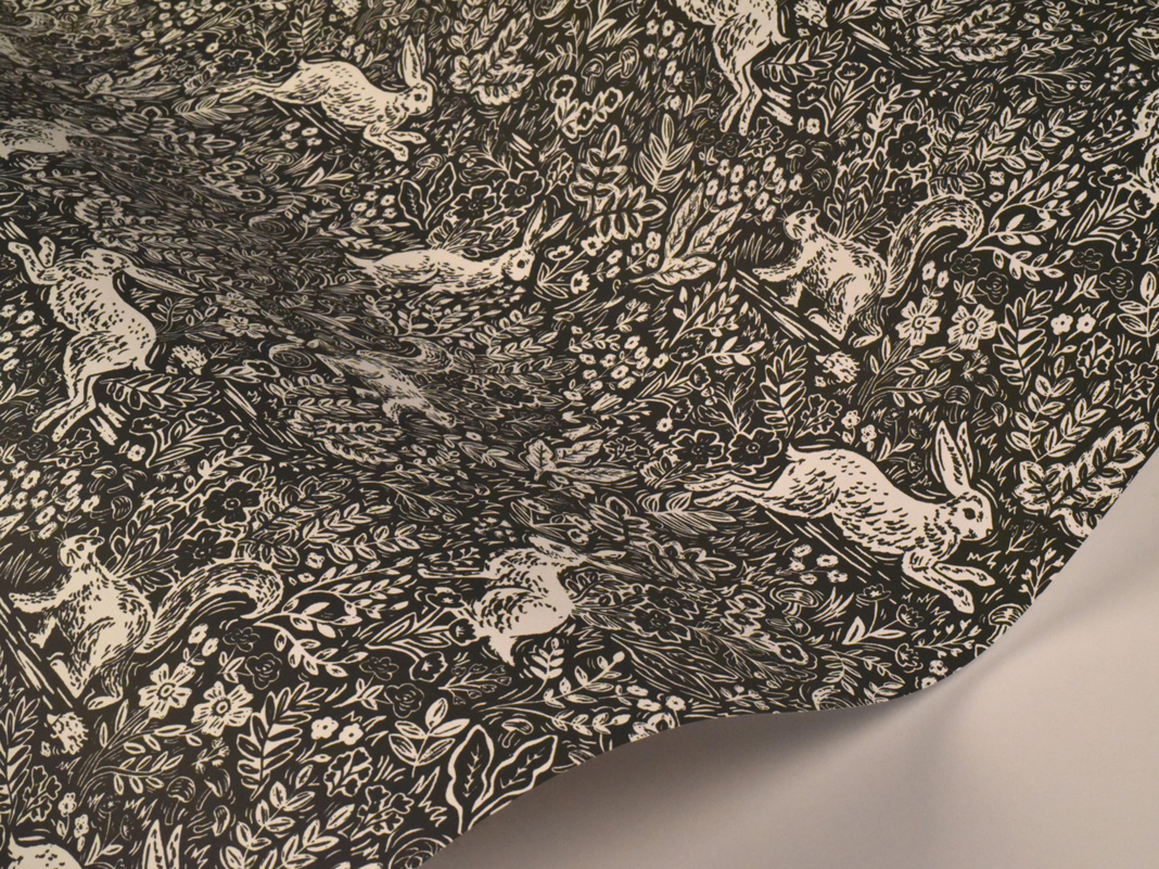 York Wallcoverings Black / White Fable Wallpaper