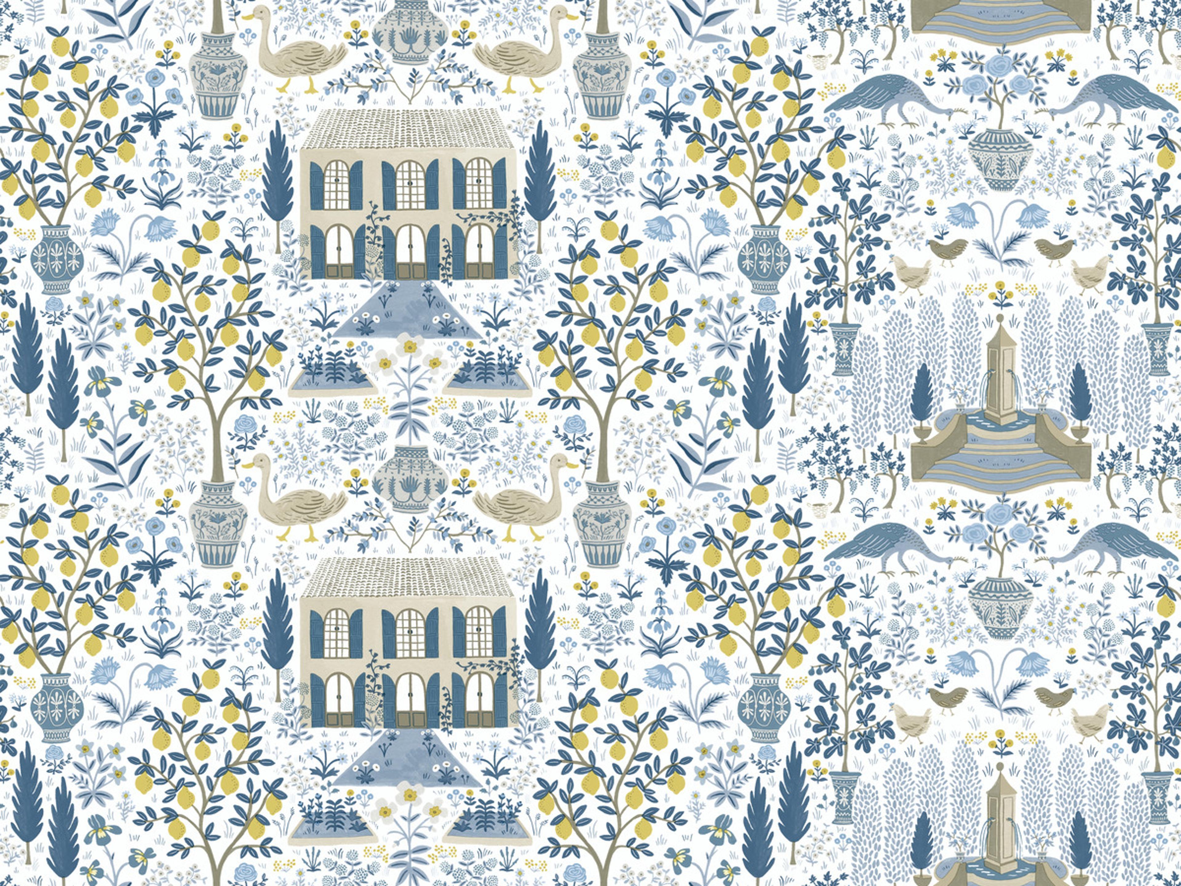 York Wallcoverings Indigo Camont Wallpaper