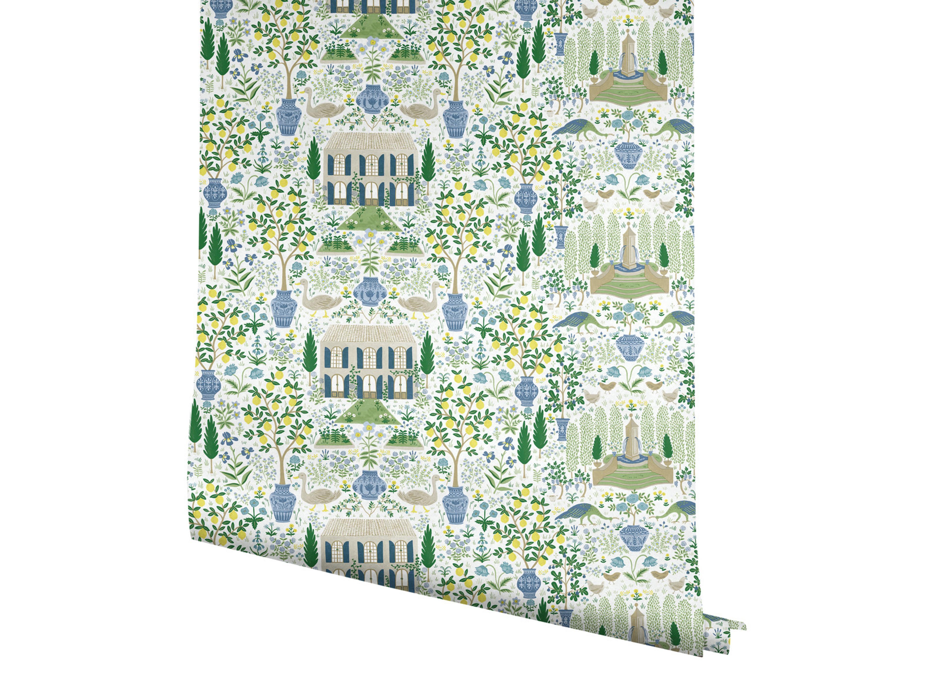 York Wallcoverings Blue / Green Camont Wallpaper