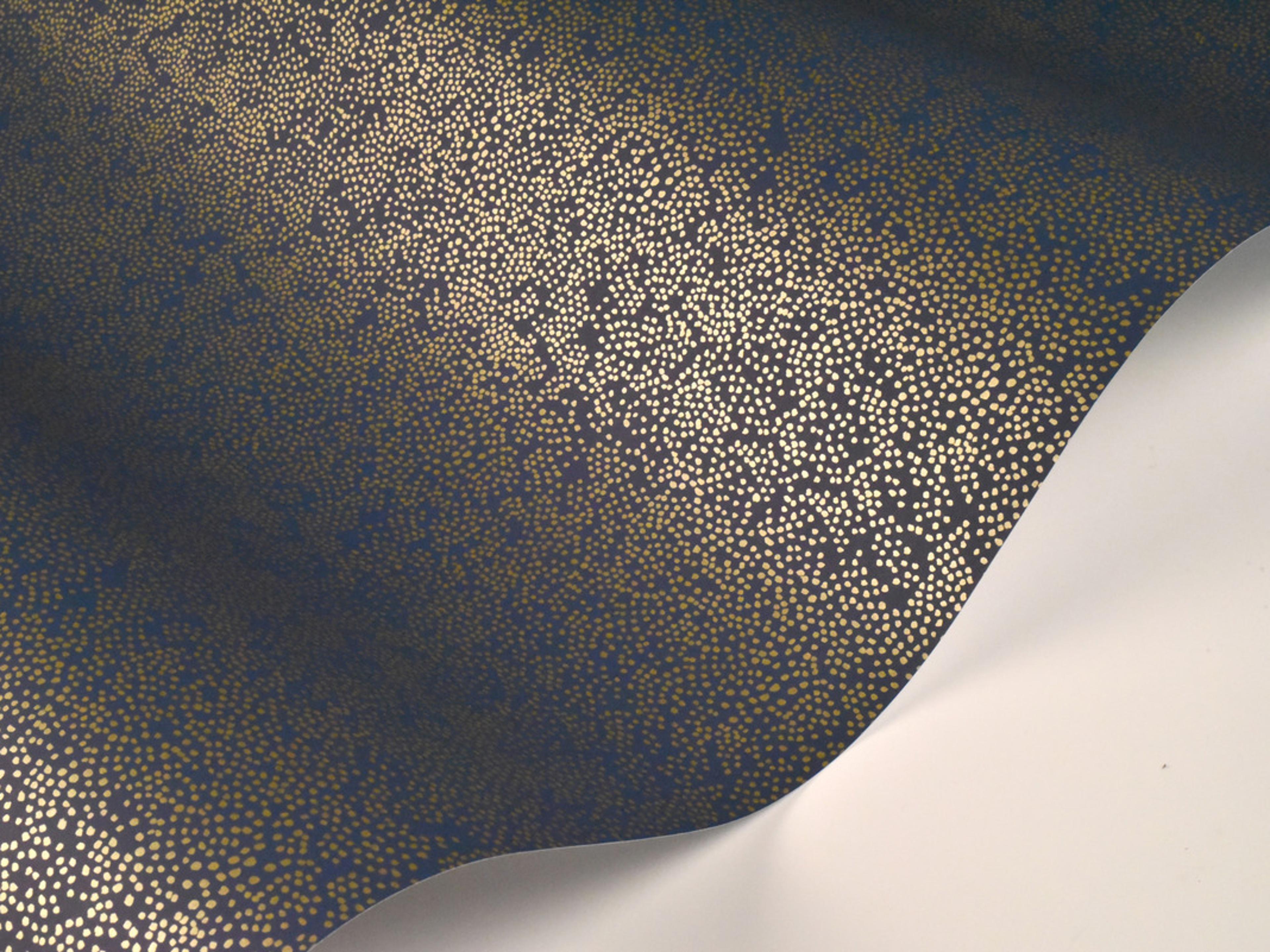 York Wallcoverings Gold / Navy Champagne Dots Wallpaper