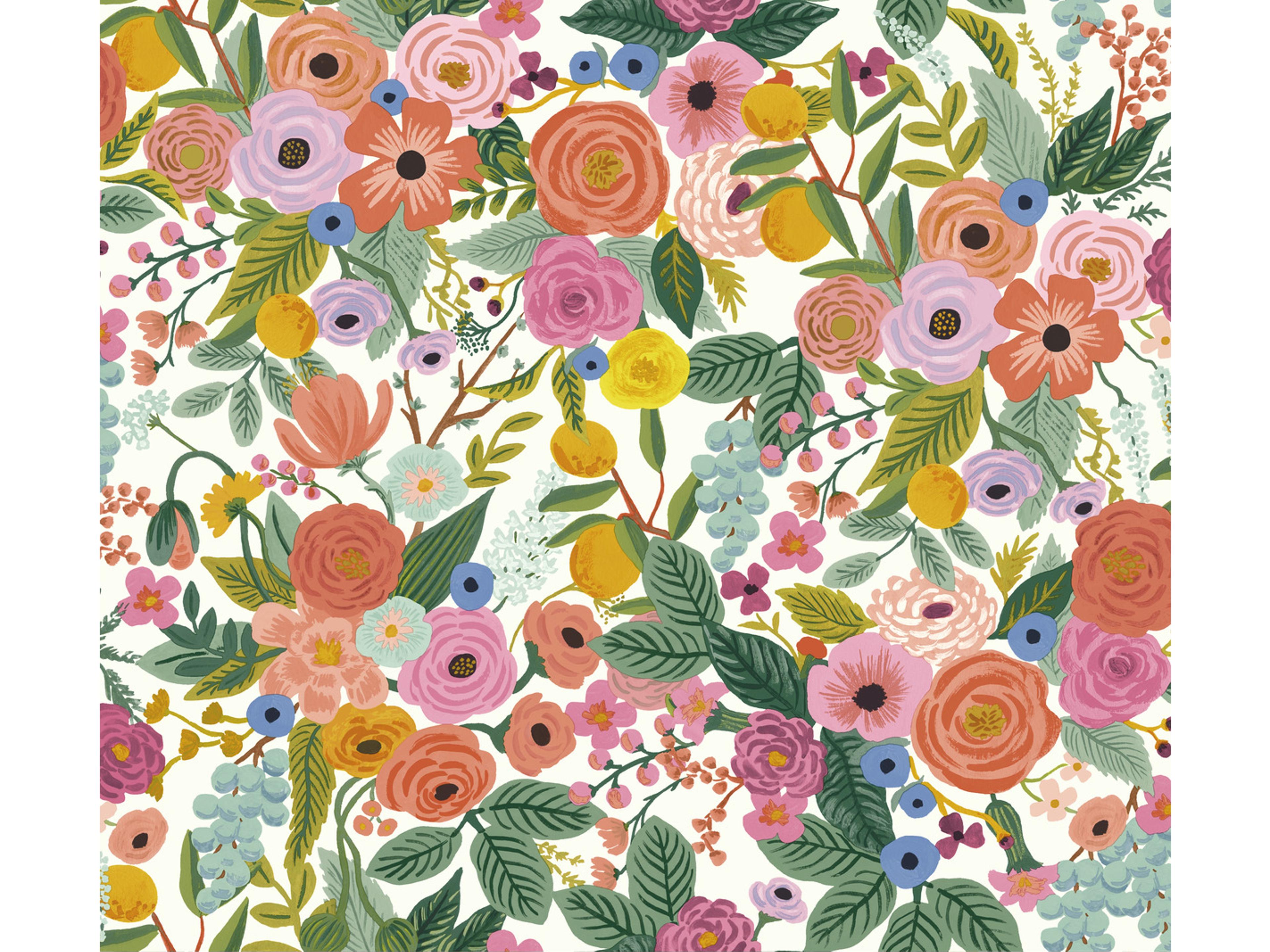 York Wallcoverings Coral / Orange Garden Party Wallpaper