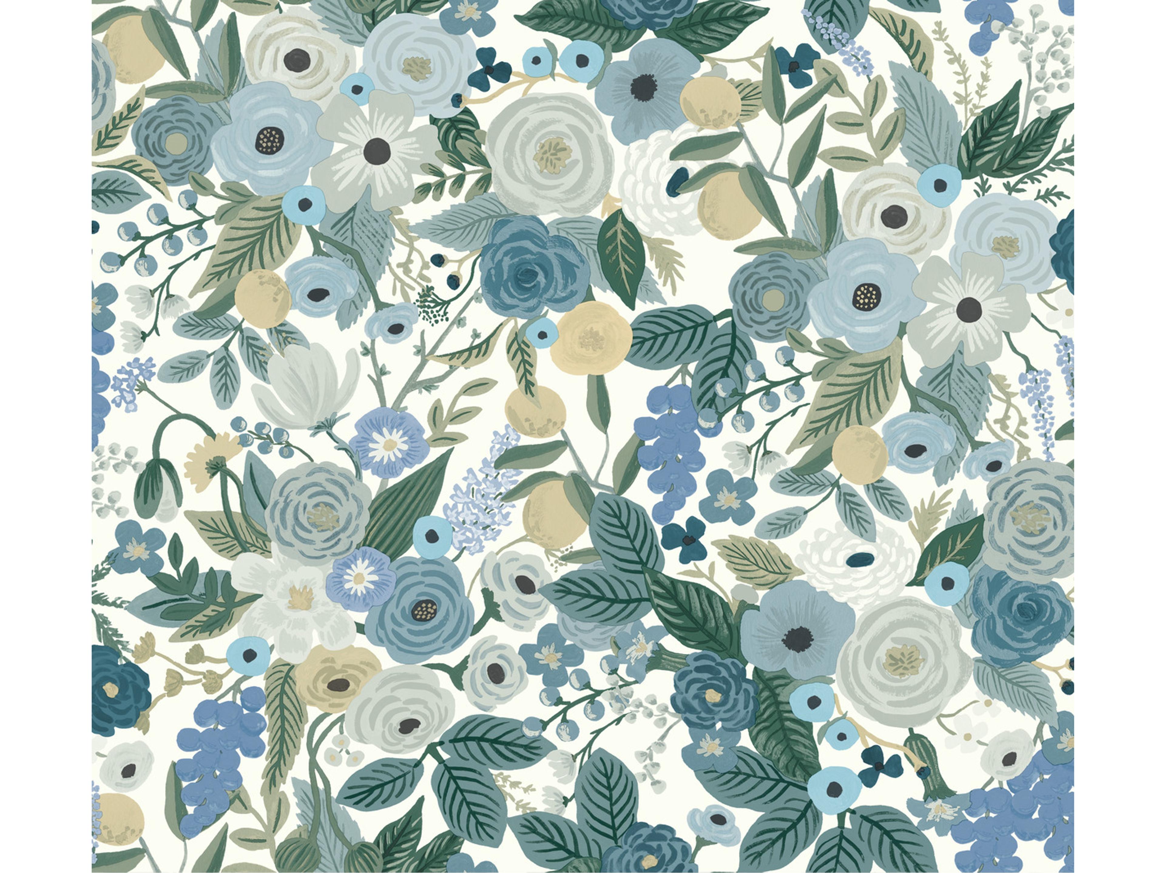 York Wallcoverings Blues Garden Party Wallpaper