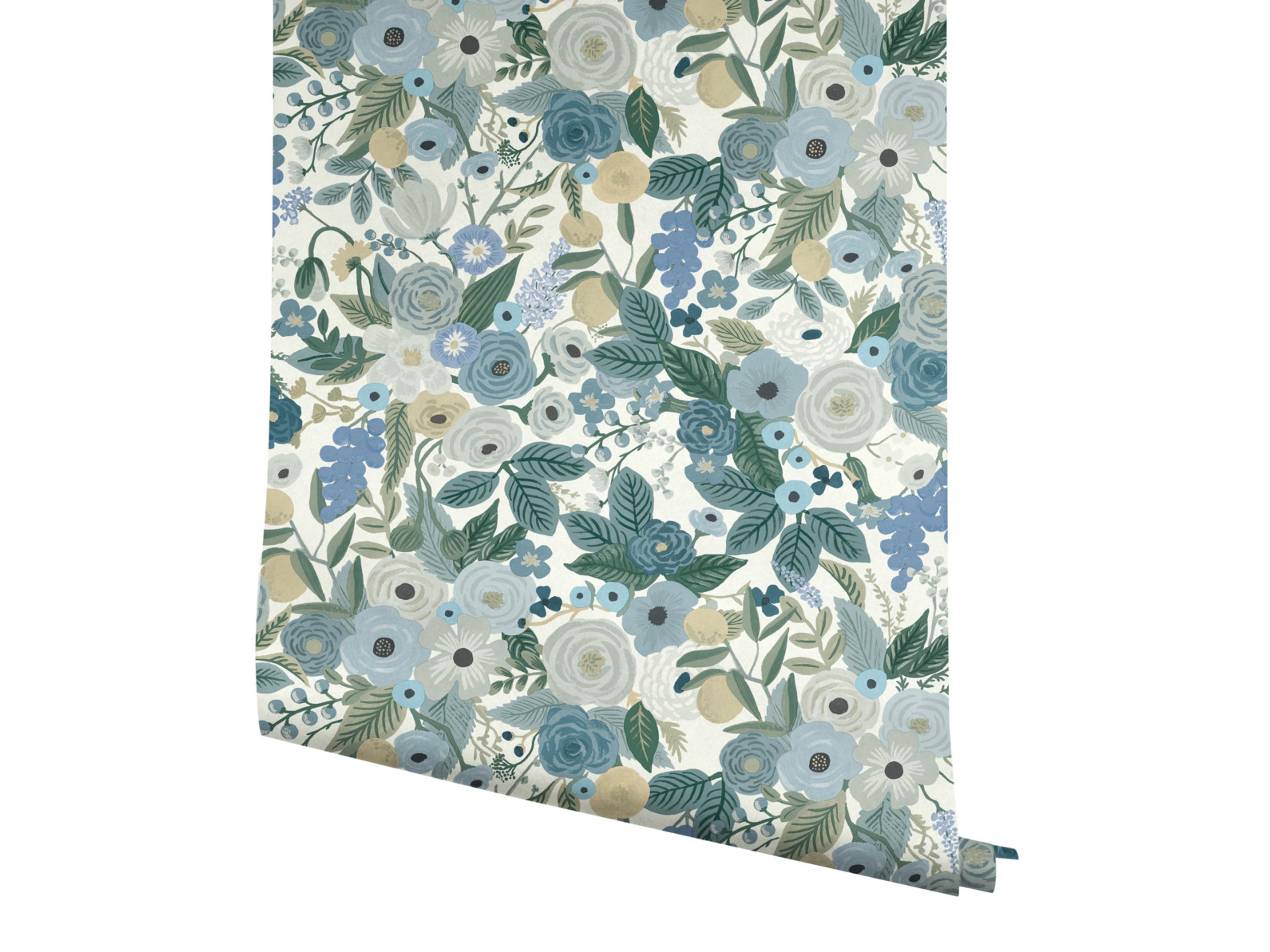 York Wallcoverings Blues Garden Party Wallpaper