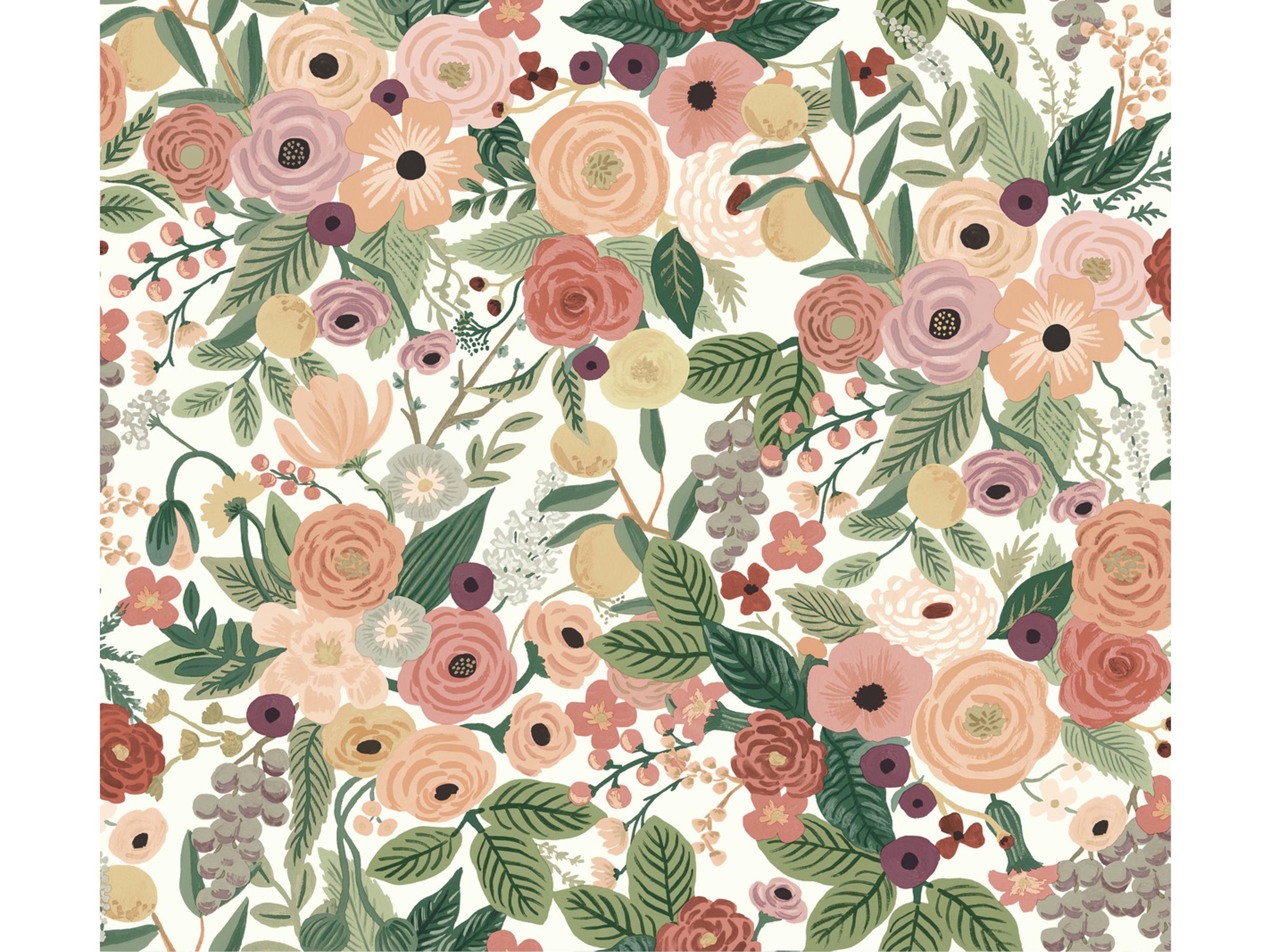 York Wallcoverings Burgundy Garden Party Wallpaper