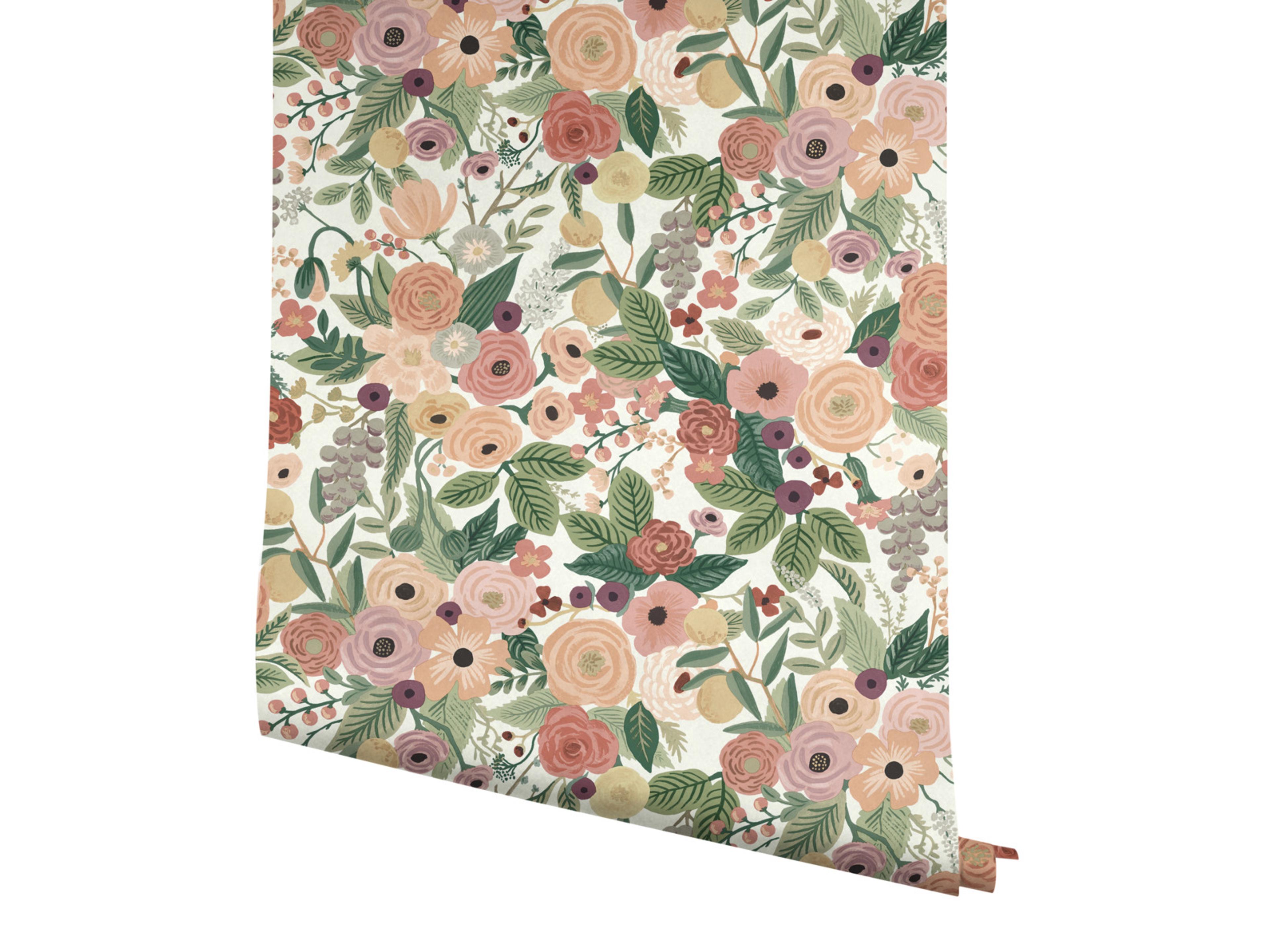 York Wallcoverings Burgundy Garden Party Wallpaper