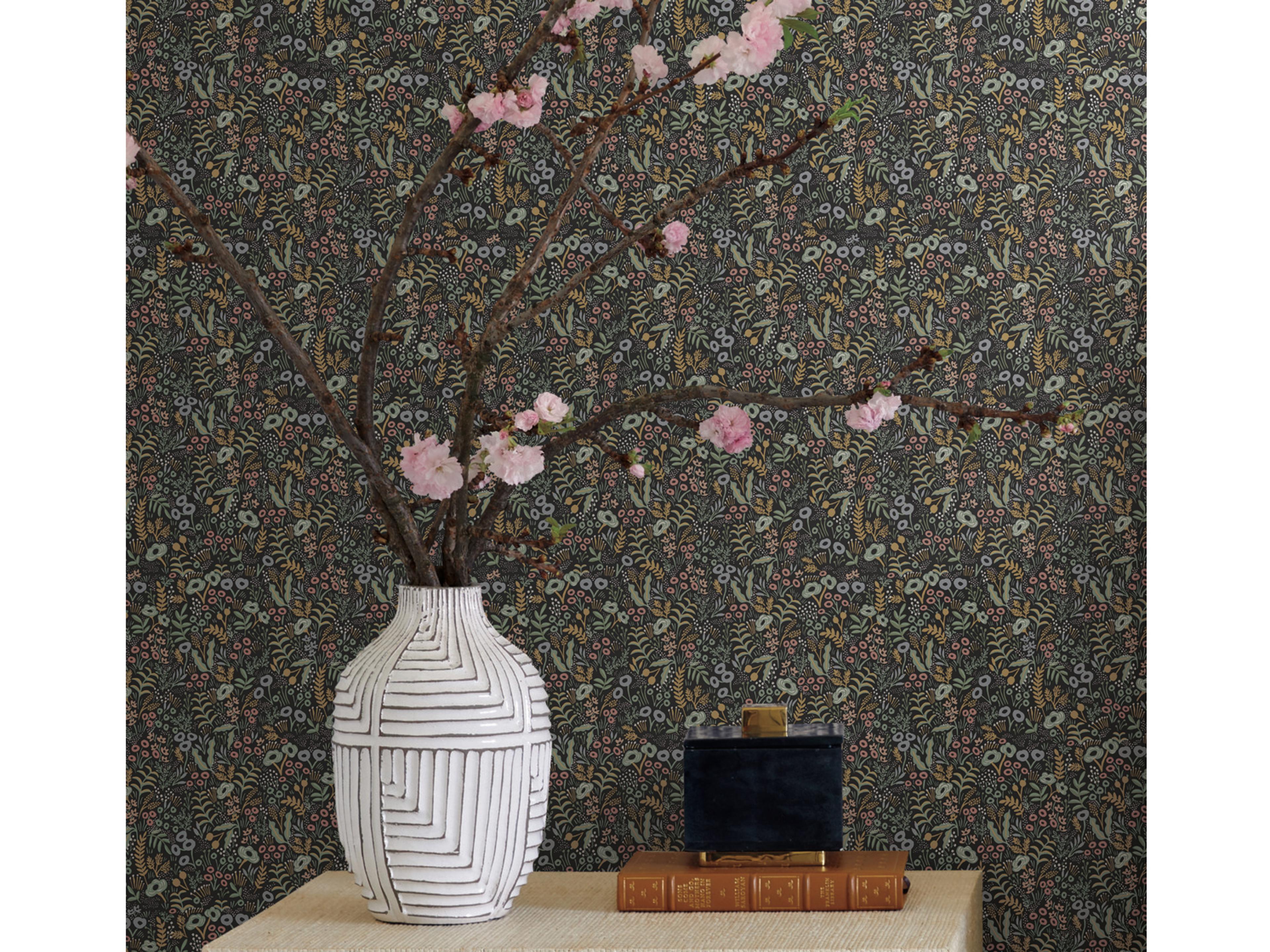 York Wallcoverings Black Tapestry Wallpaper