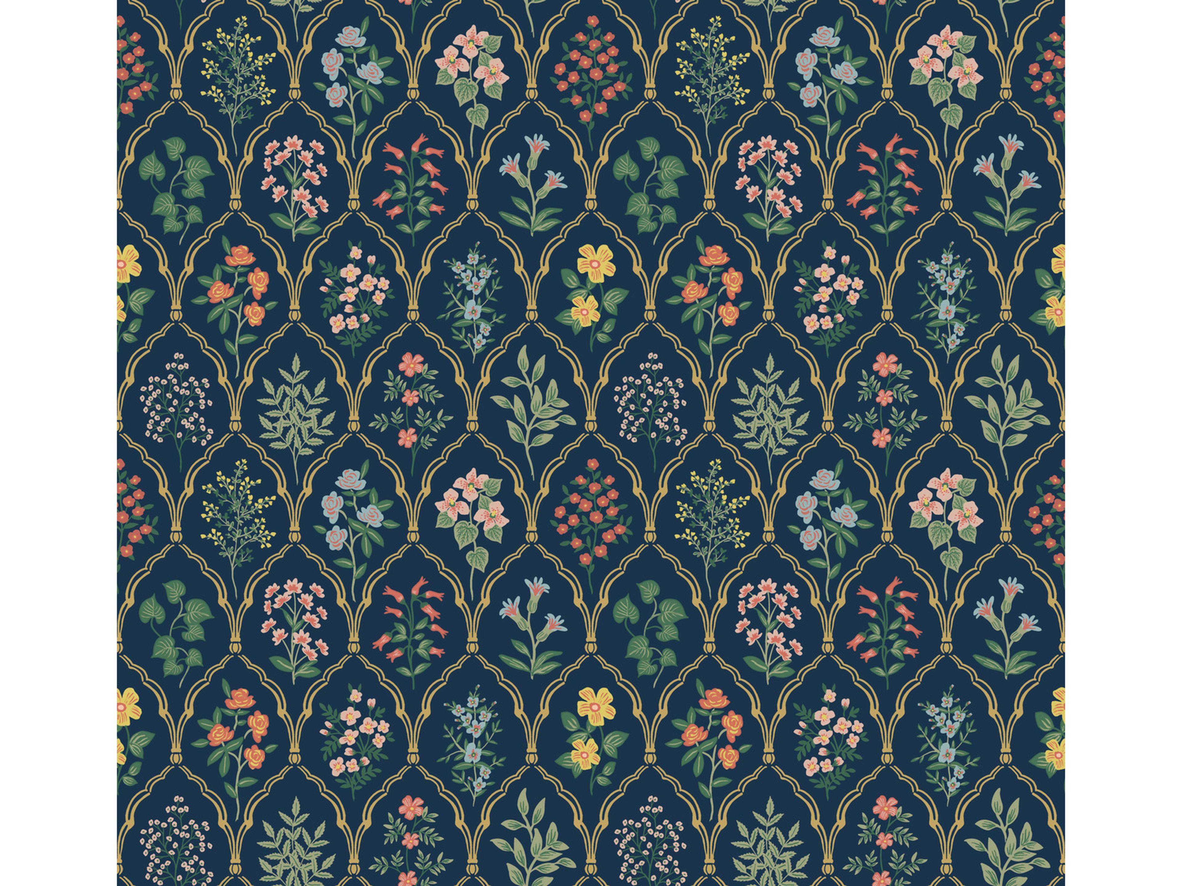 York Wallcoverings Navy Hawthorne Wallpaper