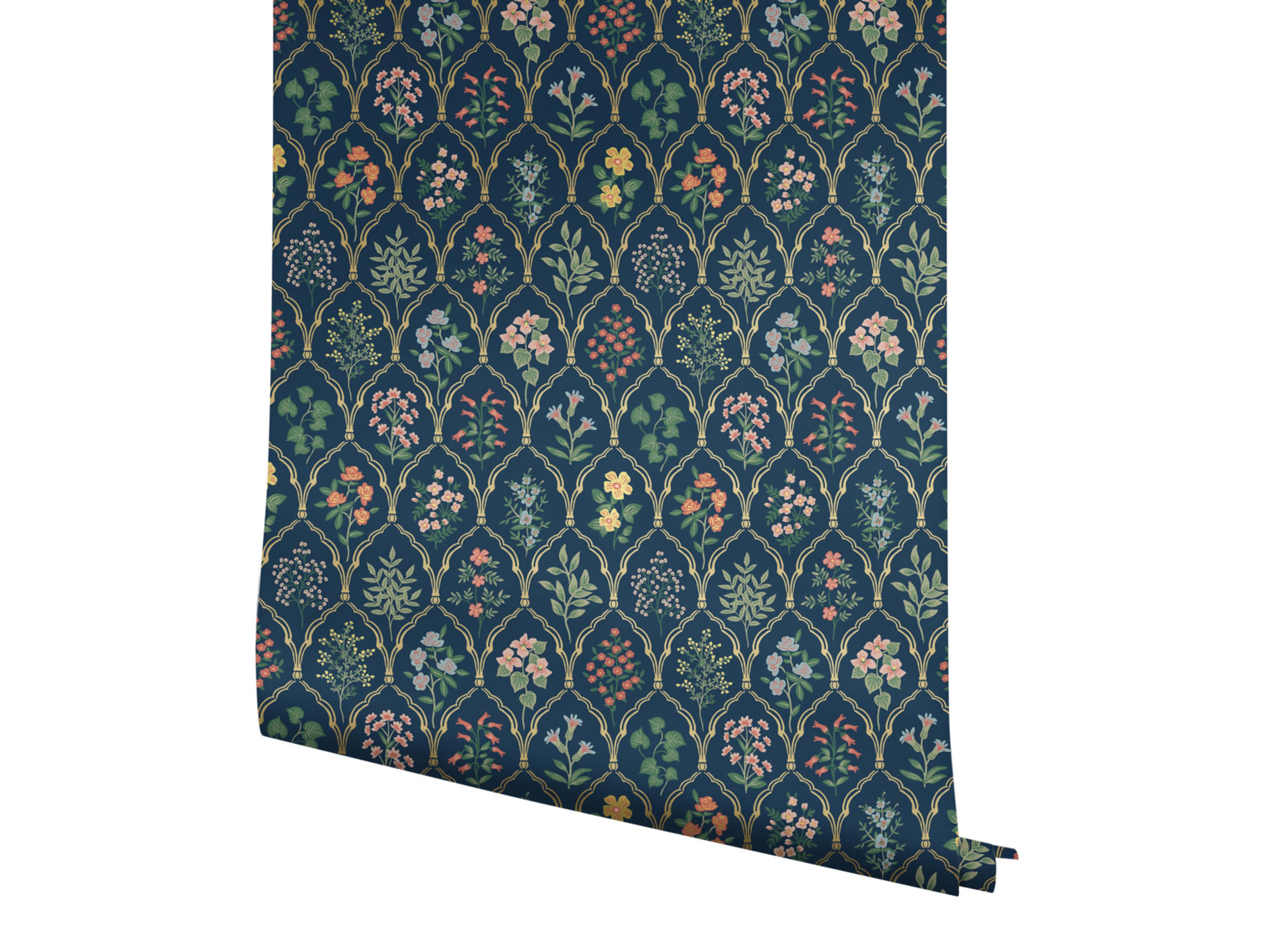 York Wallcoverings Navy Hawthorne Wallpaper