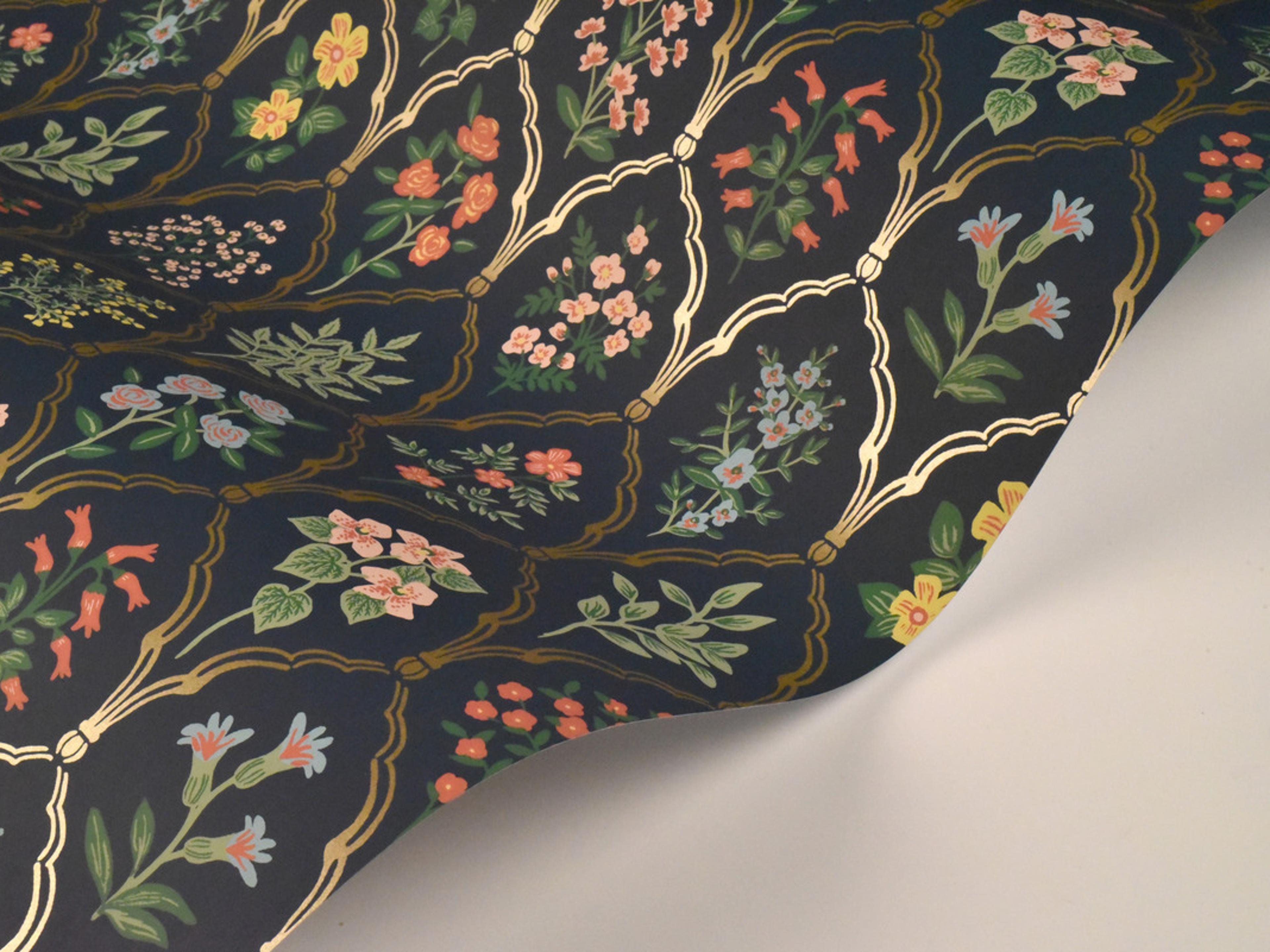 York Wallcoverings Navy Hawthorne Wallpaper