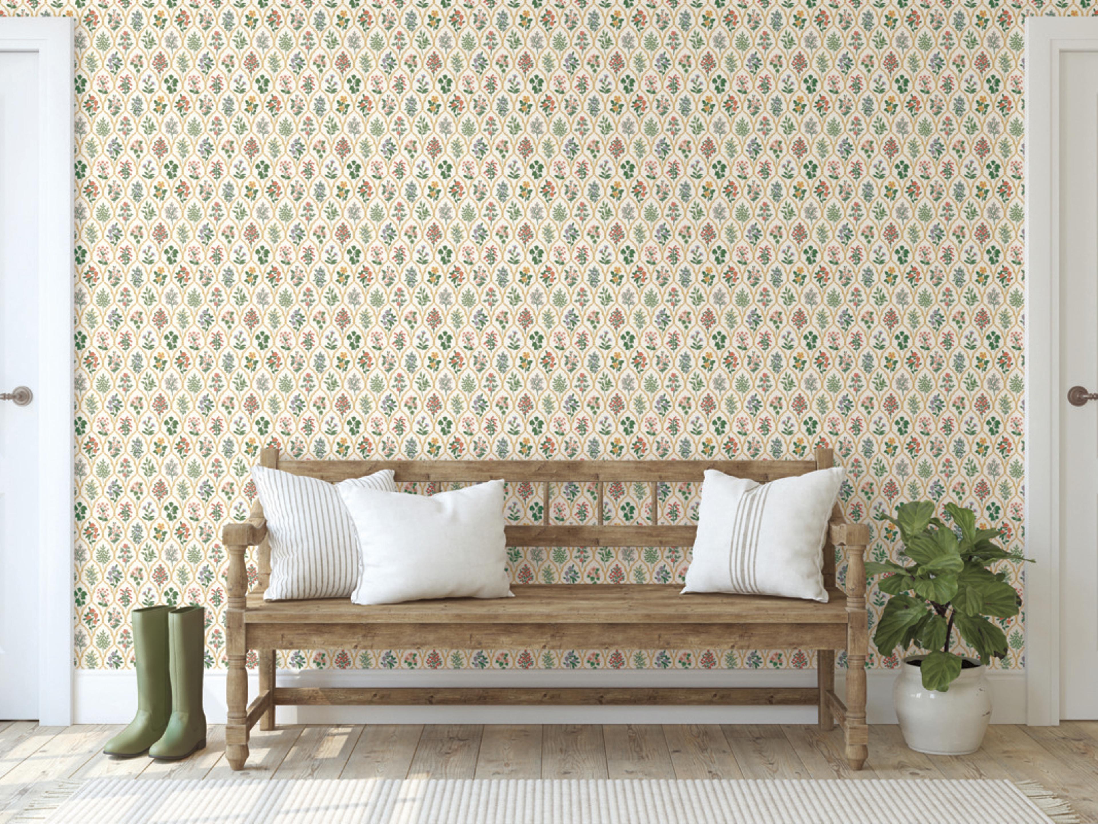 York Wallcoverings Cream Hawthorne Wallpaper