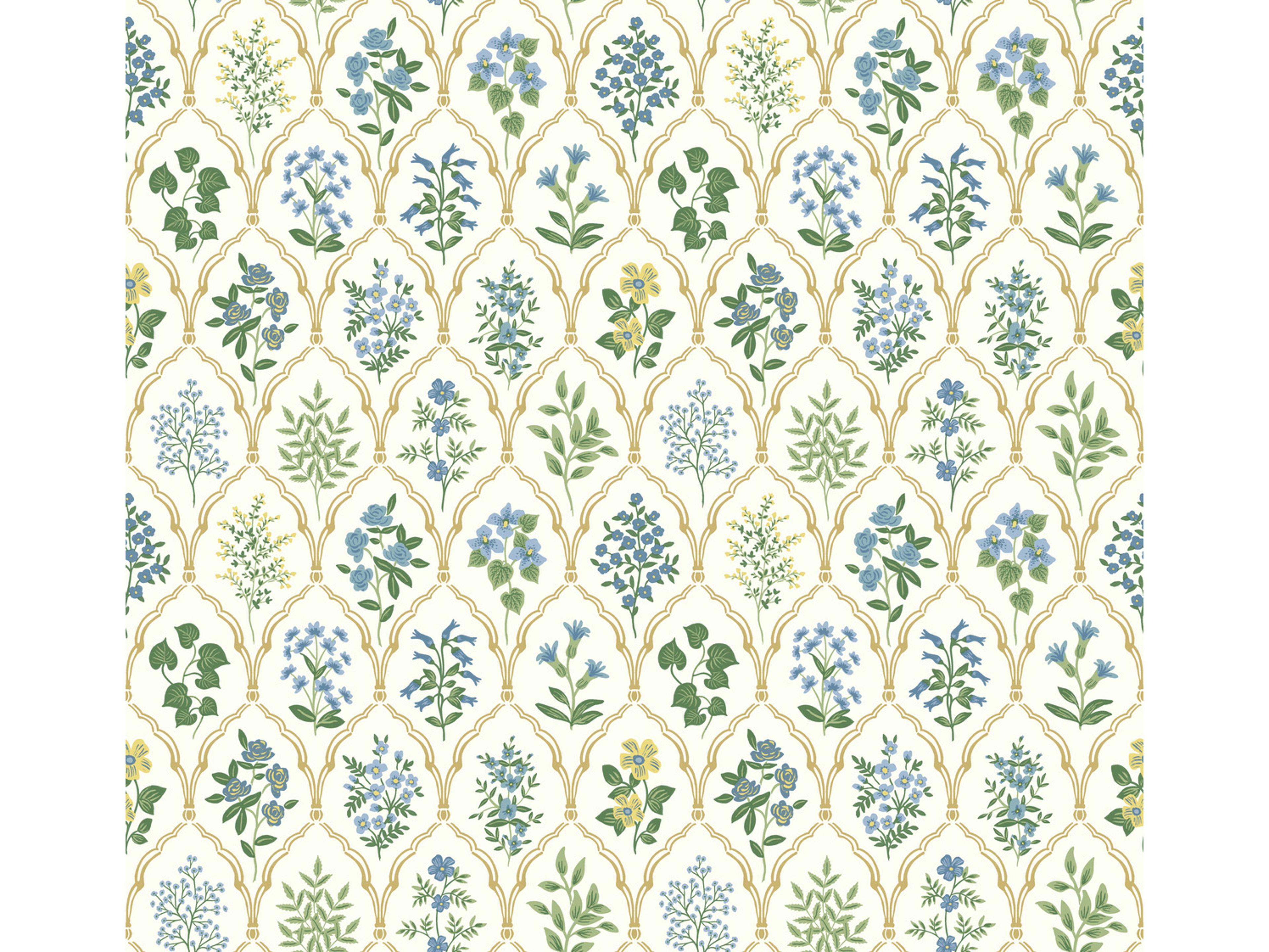 York Wallcoverings Blue / Green Hawthorne Wallpaper