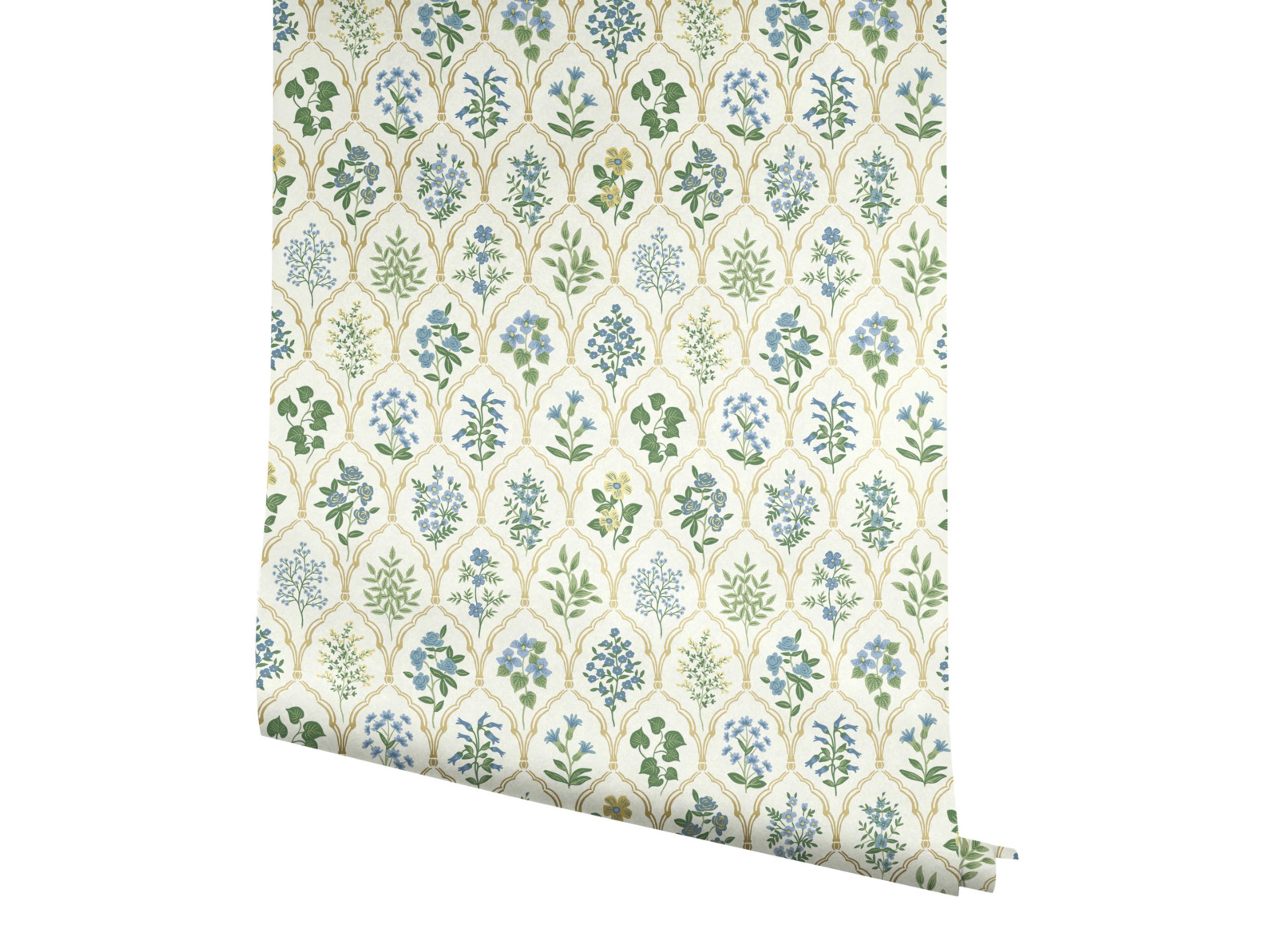 York Wallcoverings Blue / Green Hawthorne Wallpaper