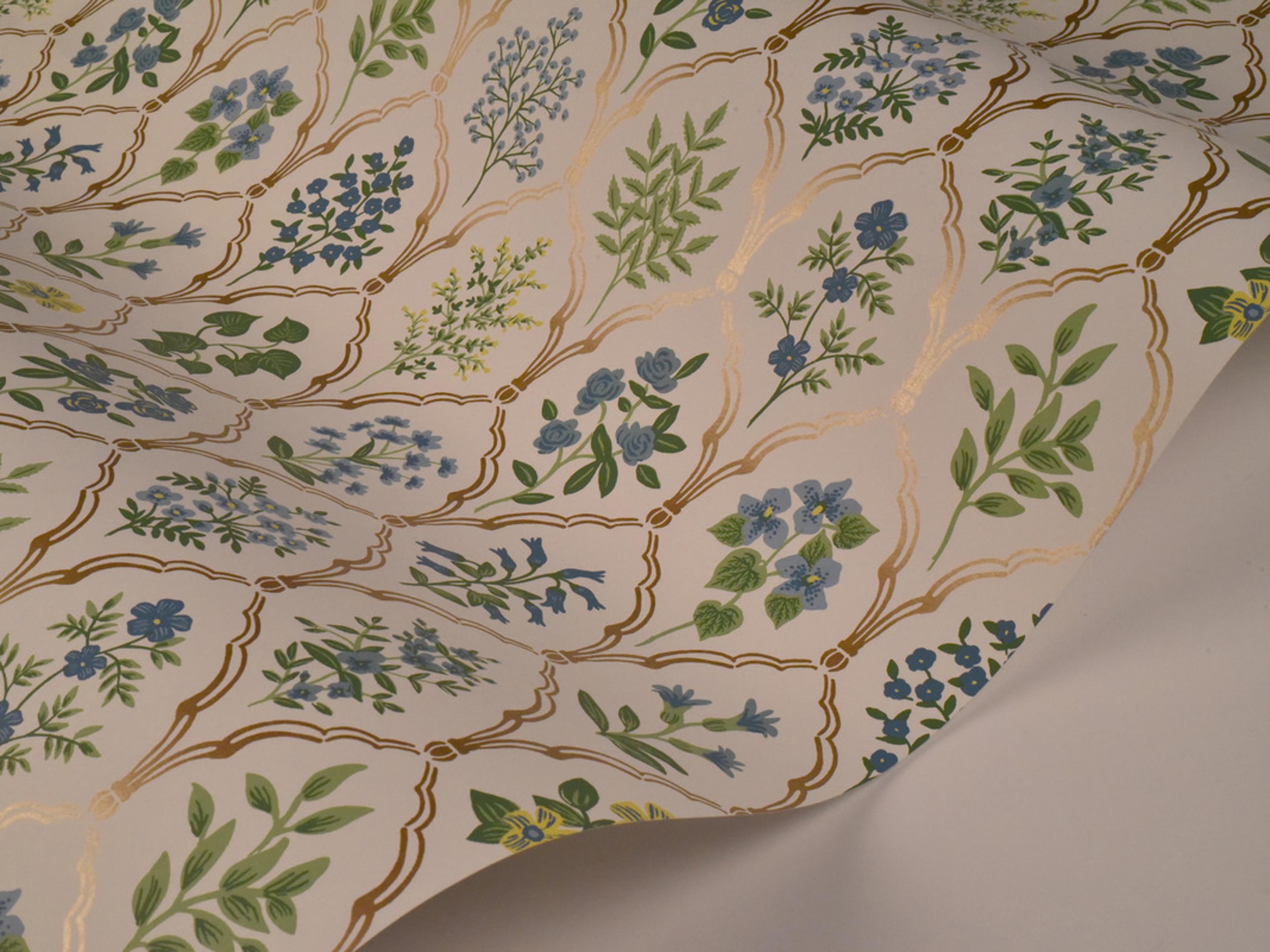 York Wallcoverings Blue / Green Hawthorne Wallpaper
