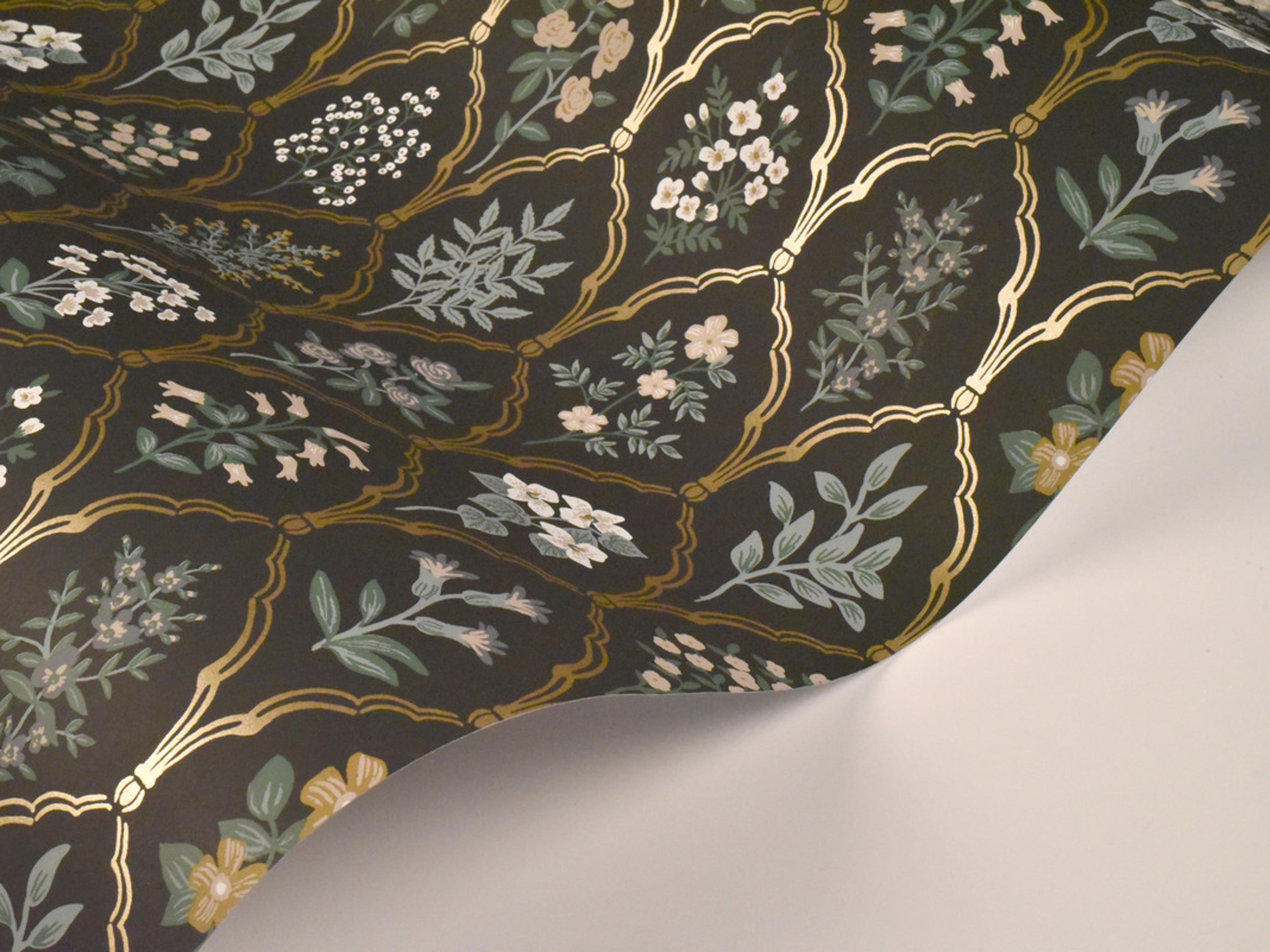 York Wallcoverings Black / Cream Hawthorne Wallpaper