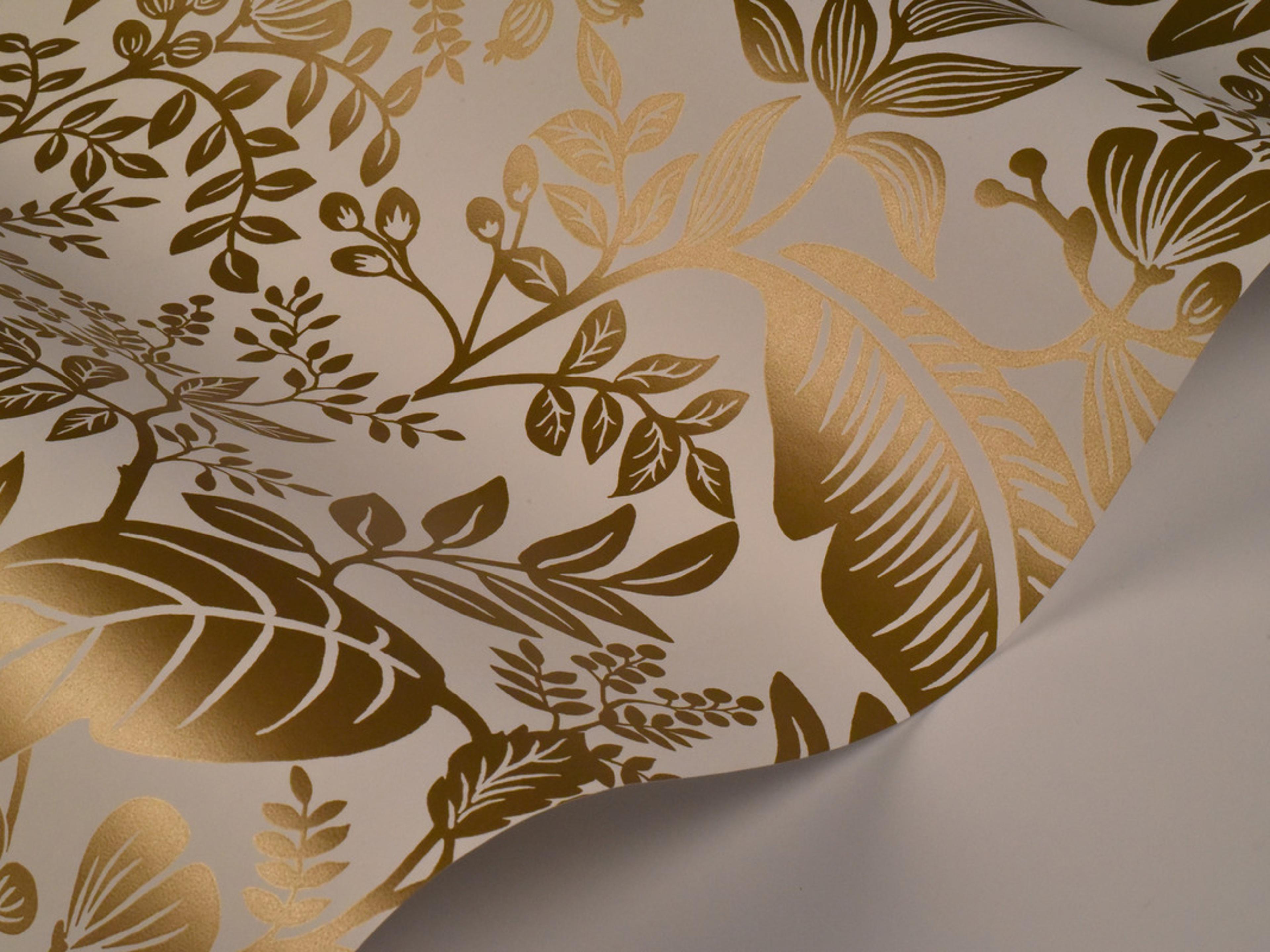 York Wallcoverings Gold / White Canopy Wallpaper