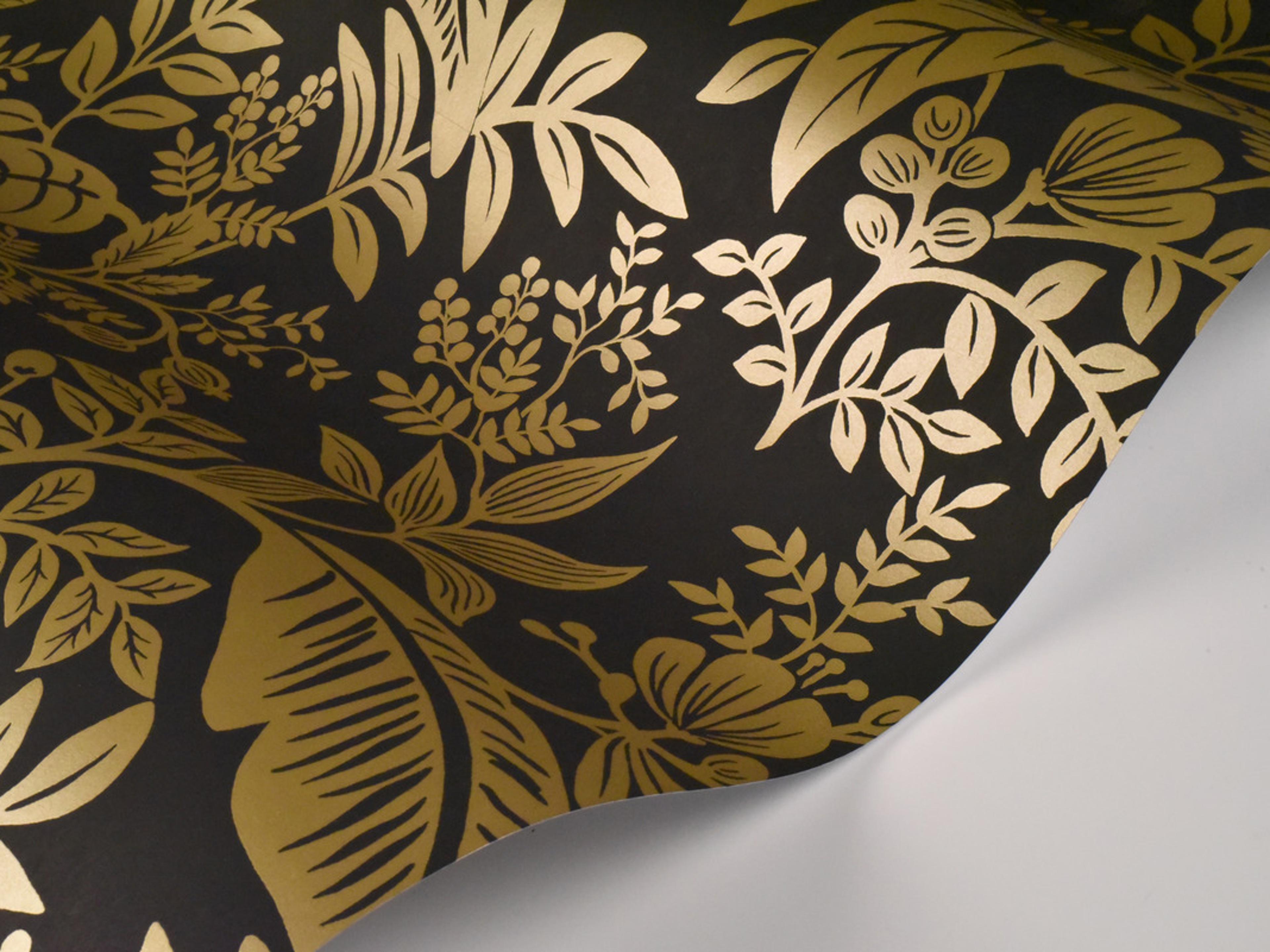 York Wallcoverings Gold / Black Canopy Wallpaper
