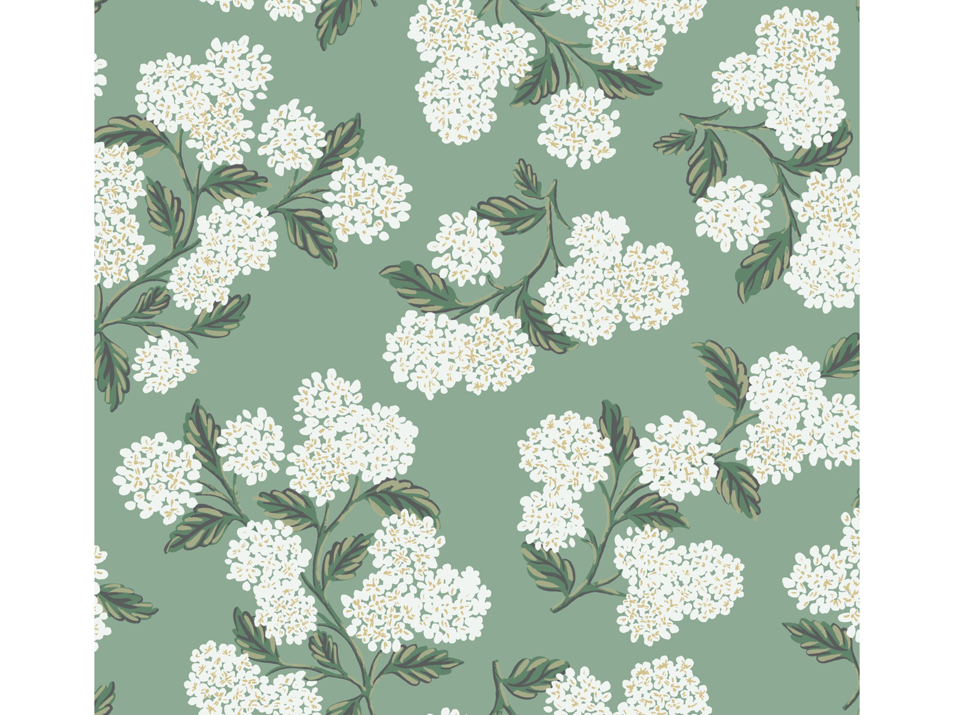 York Wallcoverings Jade Hydrangea Wallpaper