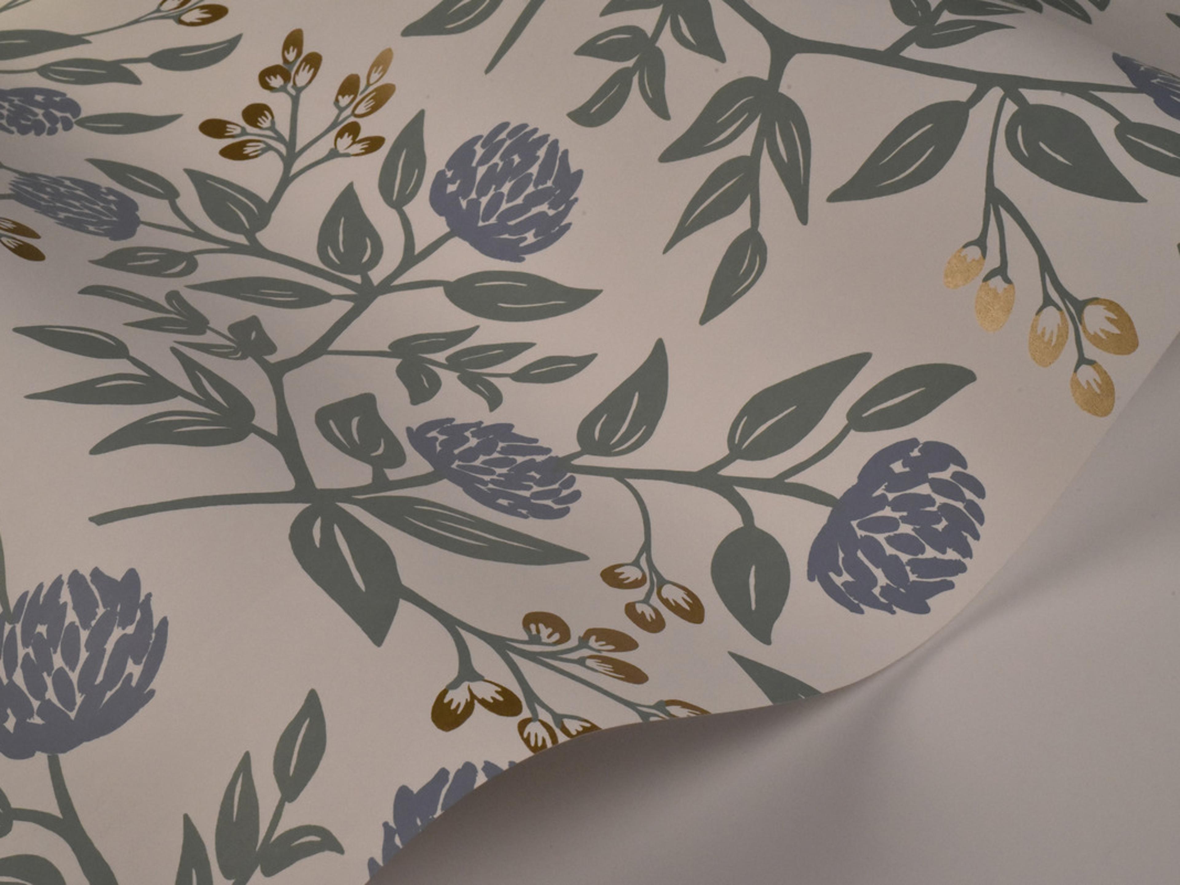 York Wallcoverings Periwinkle / Sage Peonies Wallpaper