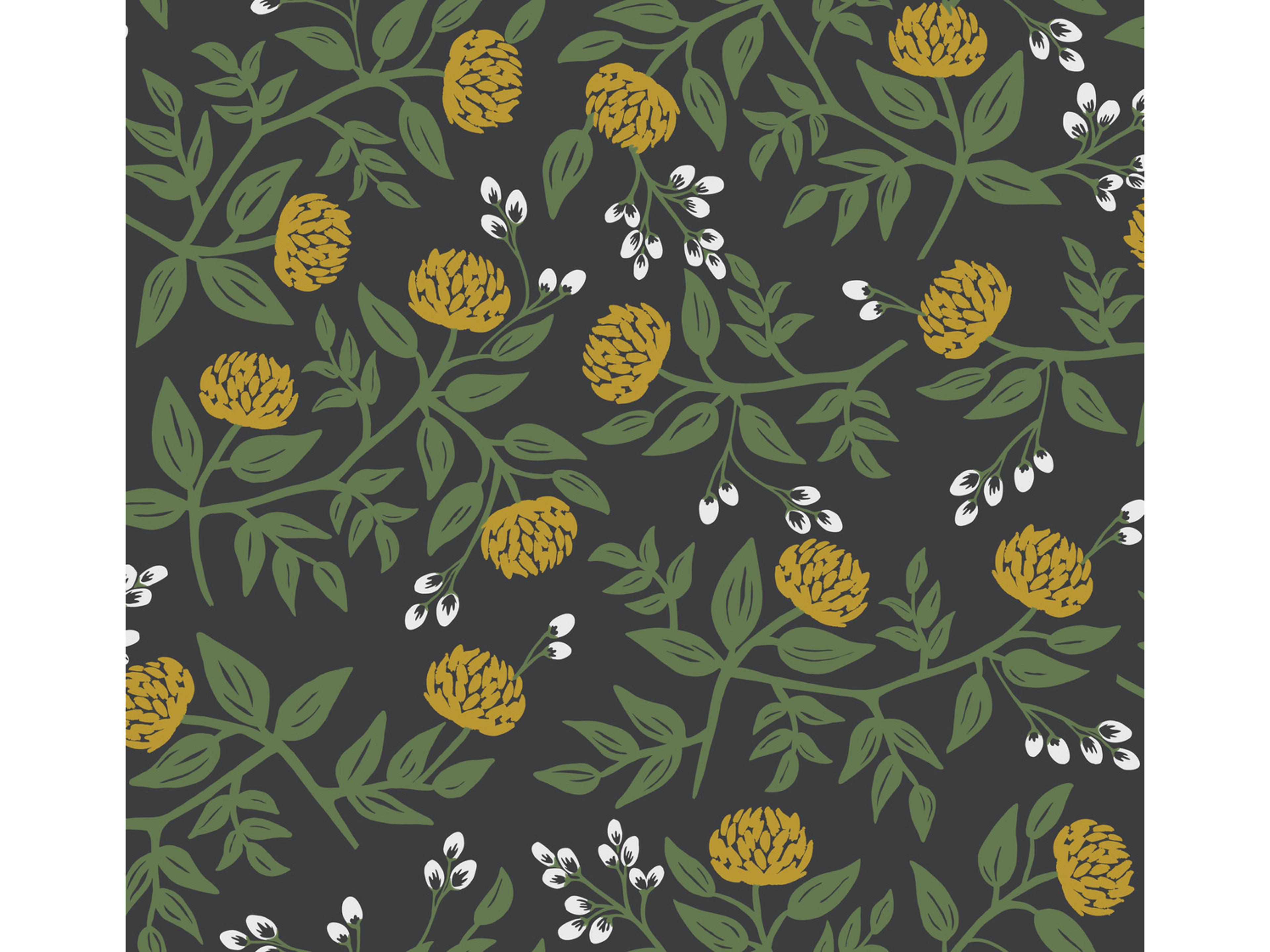 York Wallcoverings Black / Gold Peonies Wallpaper