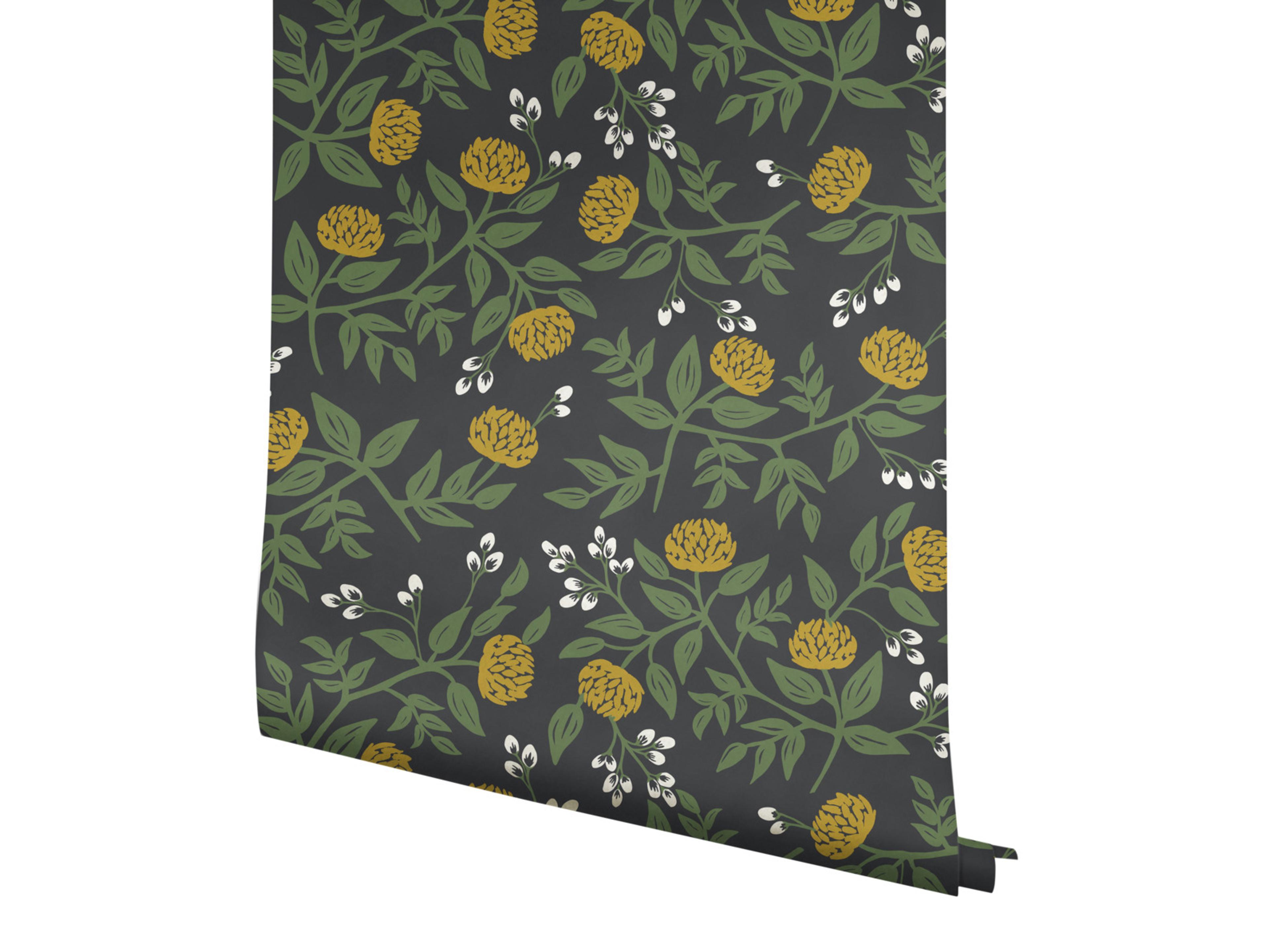 York Wallcoverings Black / Gold Peonies Wallpaper