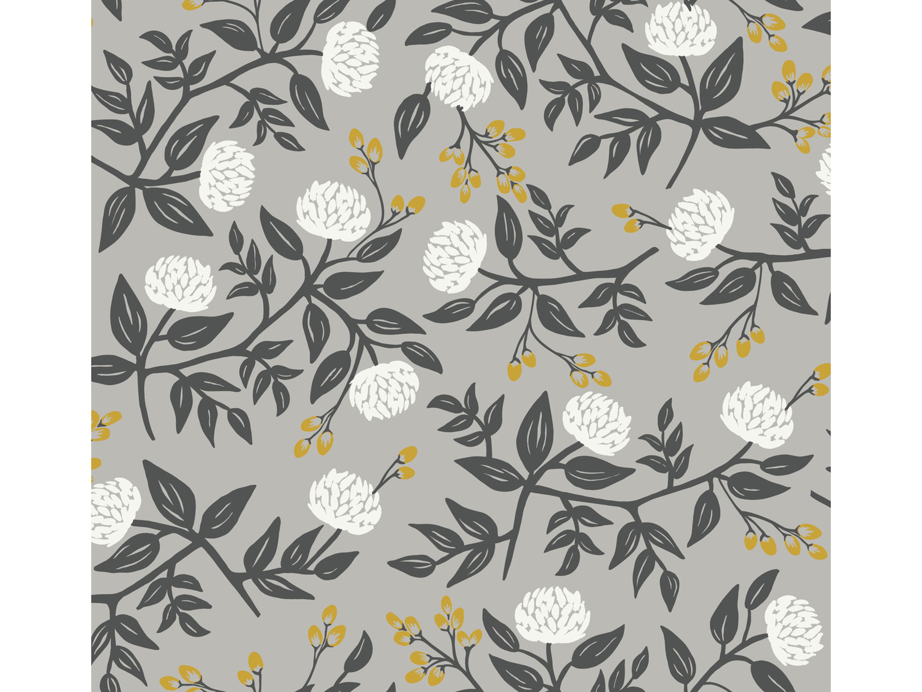 York Wallcoverings Gray Peonies Wallpaper