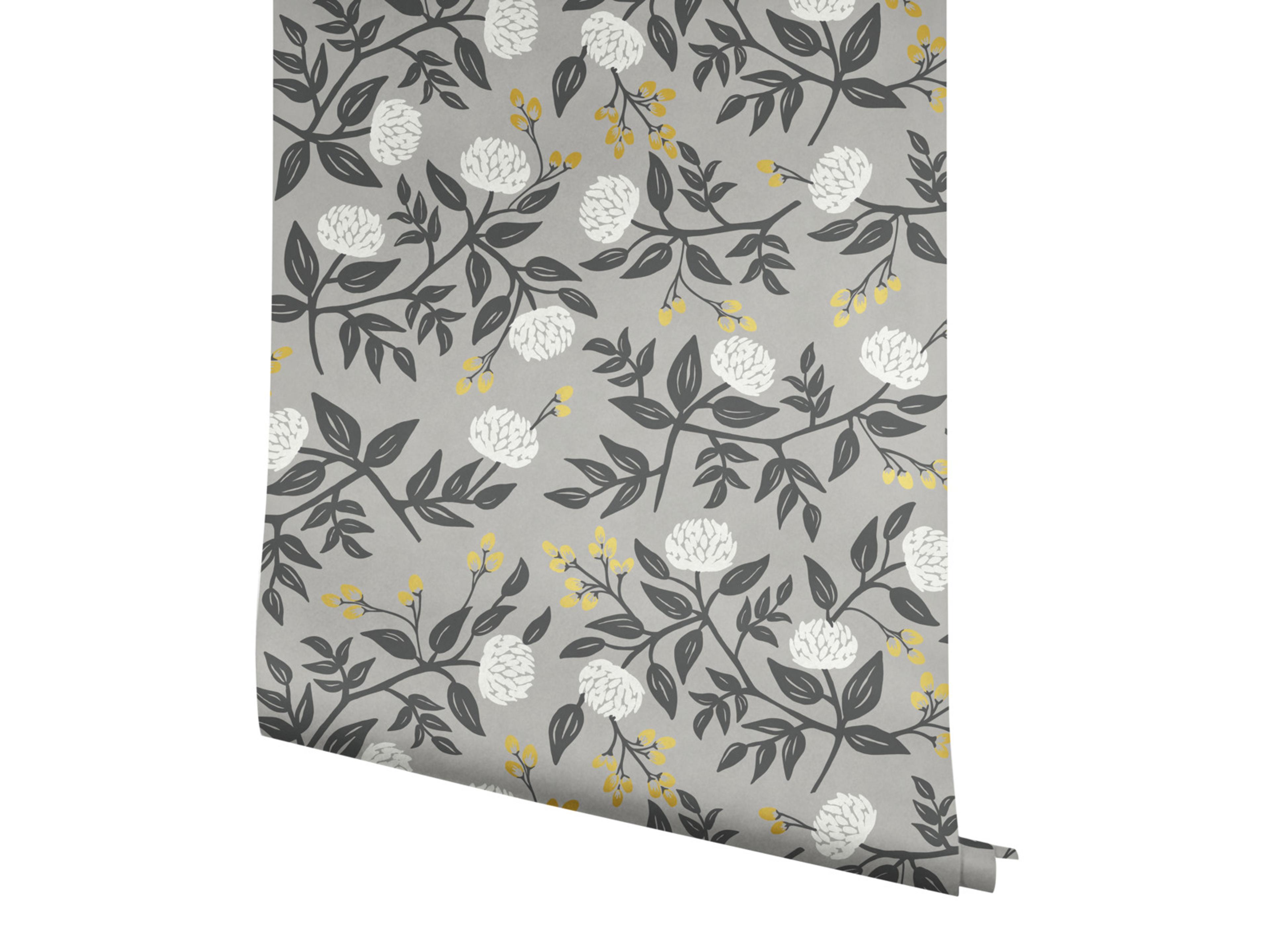 York Wallcoverings Gray Peonies Wallpaper