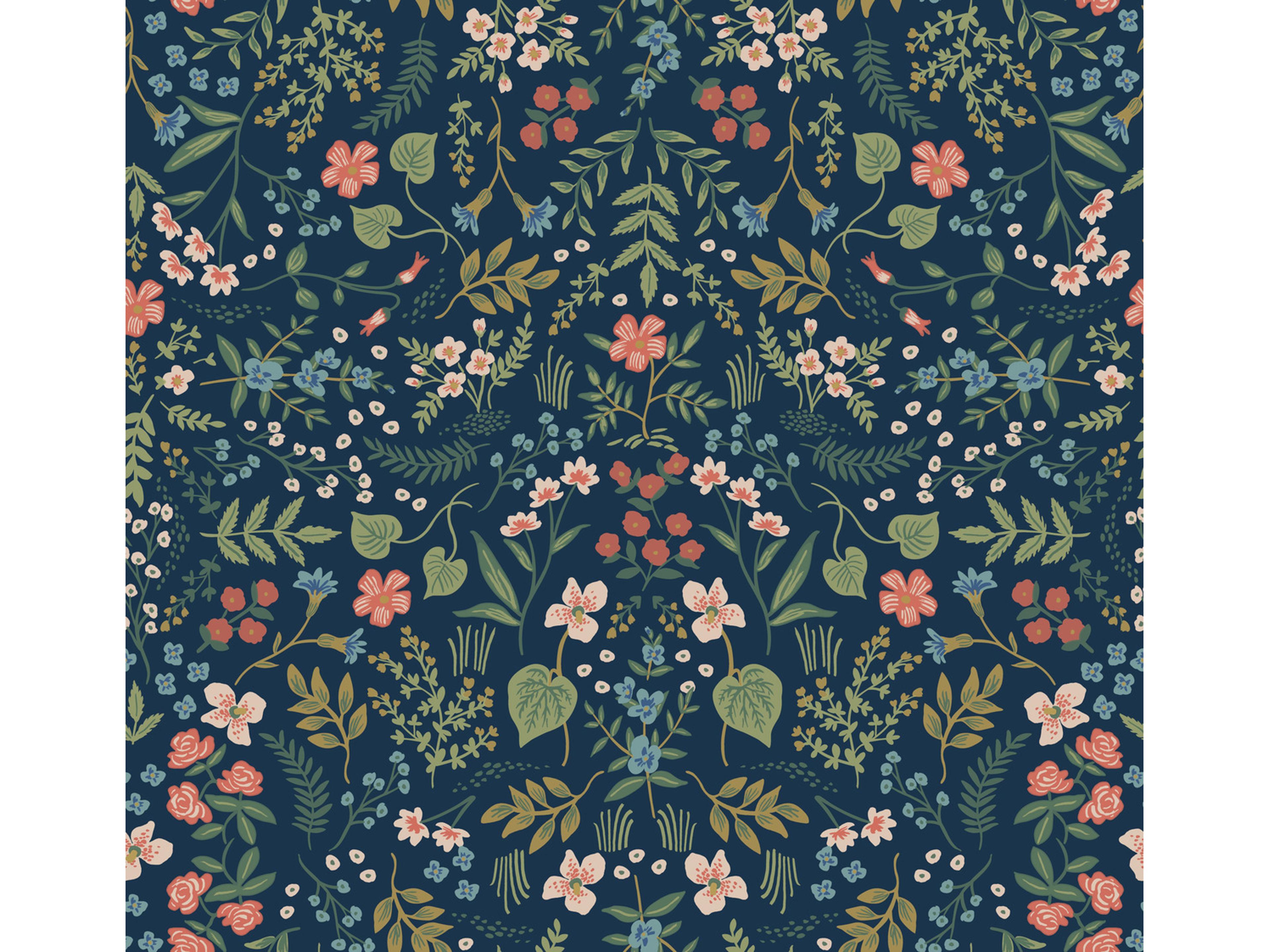 York Wallcoverings Navy Wildwood Wallpaper