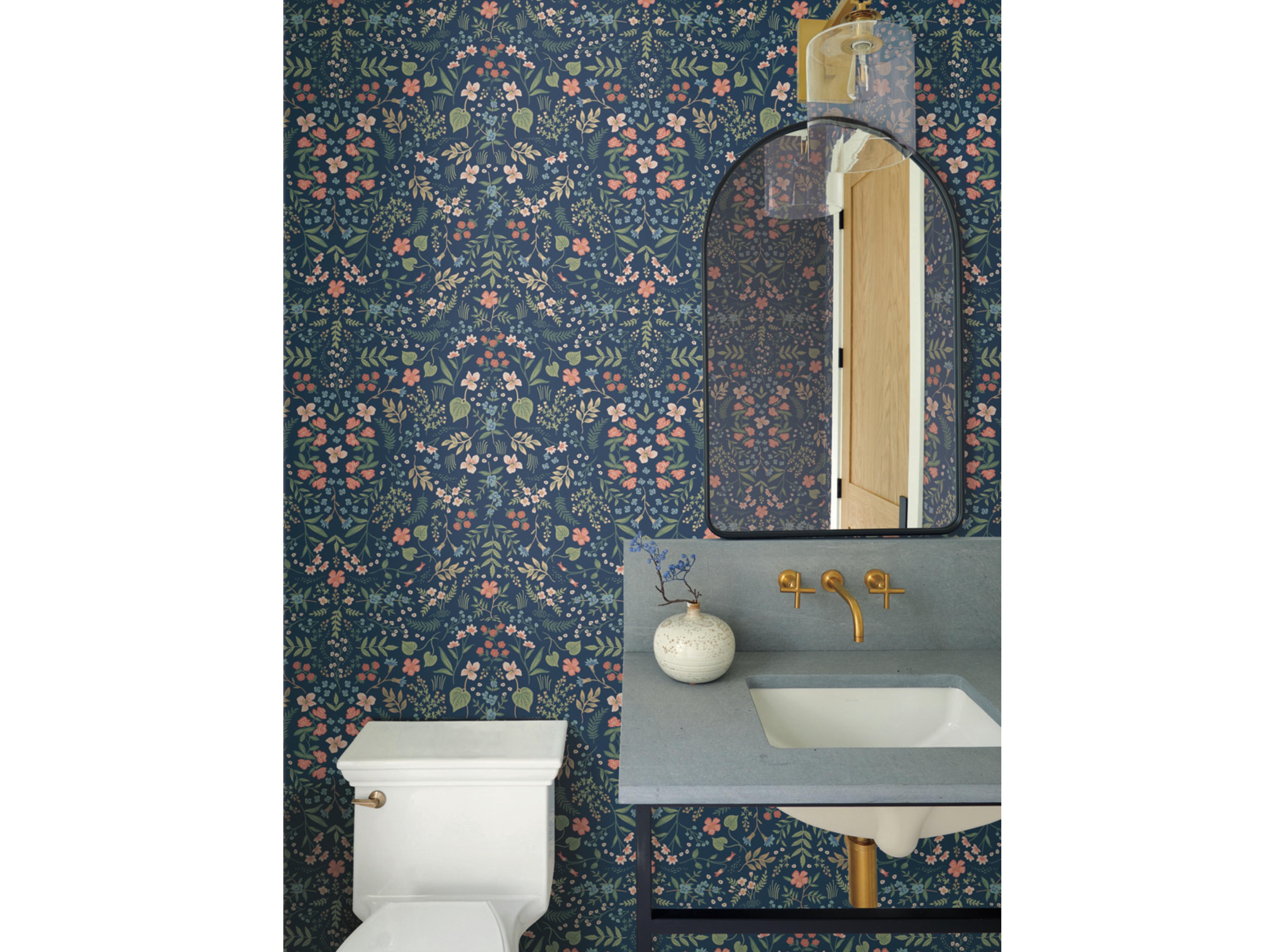 York Wallcoverings Navy Wildwood Wallpaper