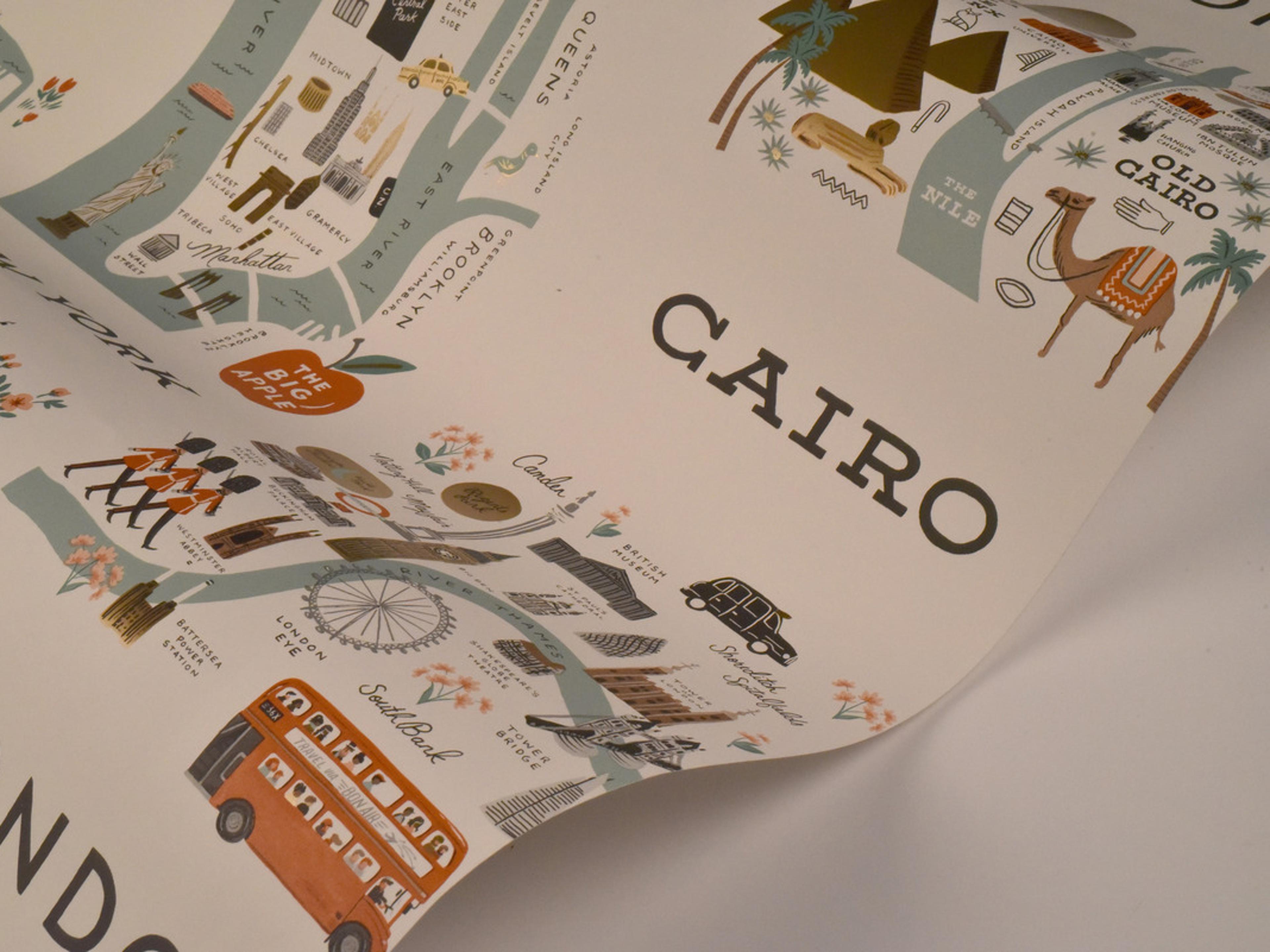 York Wallcoverings Mint City Maps Wallpaper