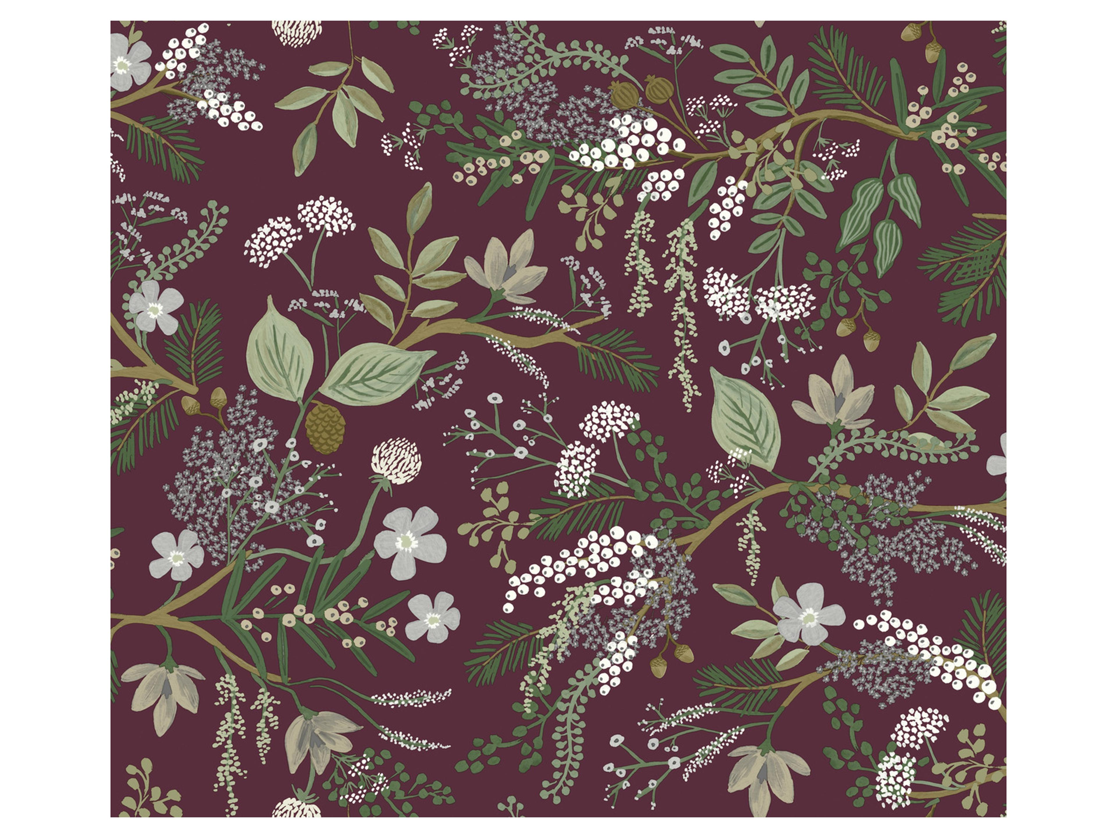 York Wallcoverings Burgundy Juniper Forest Wallpaper