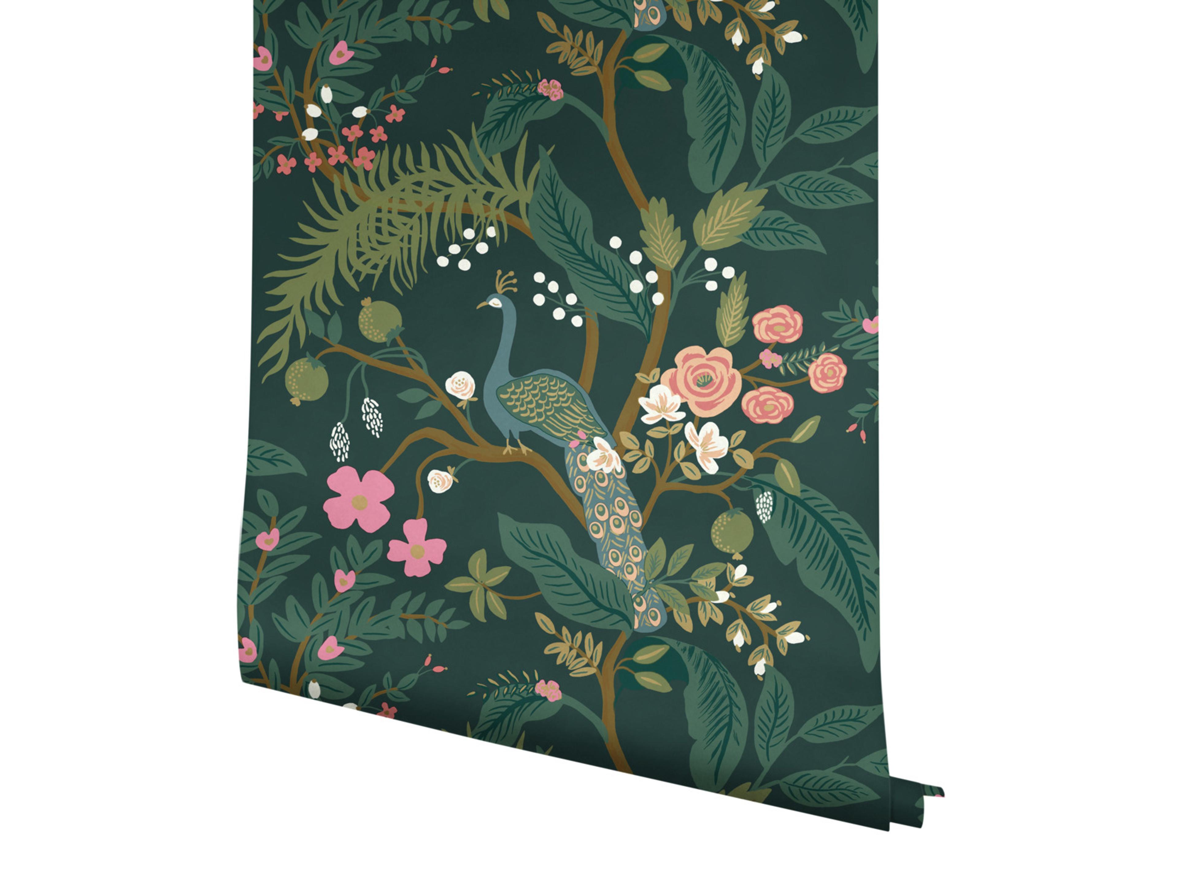 York Wallcoverings Emerald Peacock Wallpaper