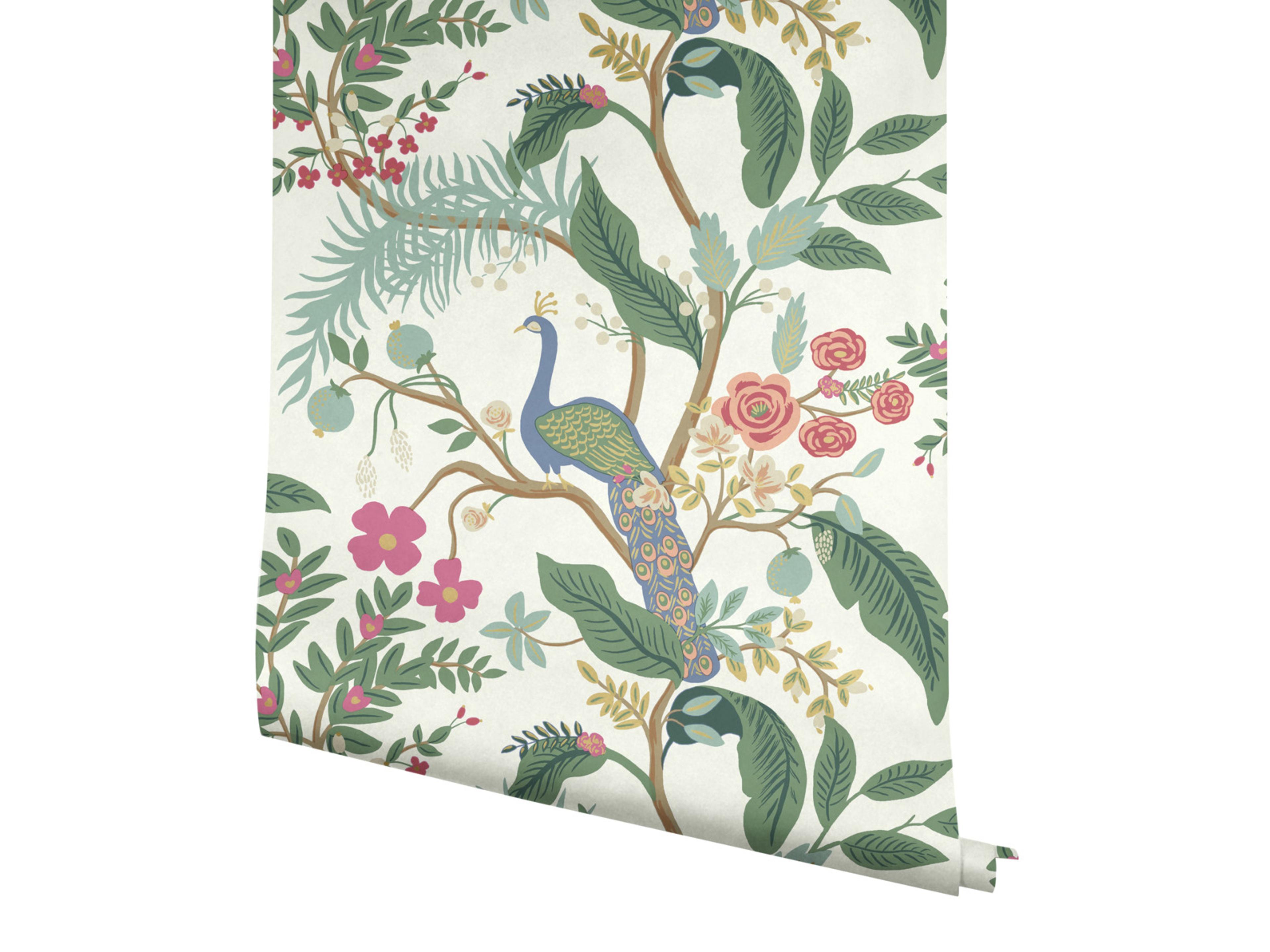 York Wallcoverings Periwinkle Peacock Wallpaper