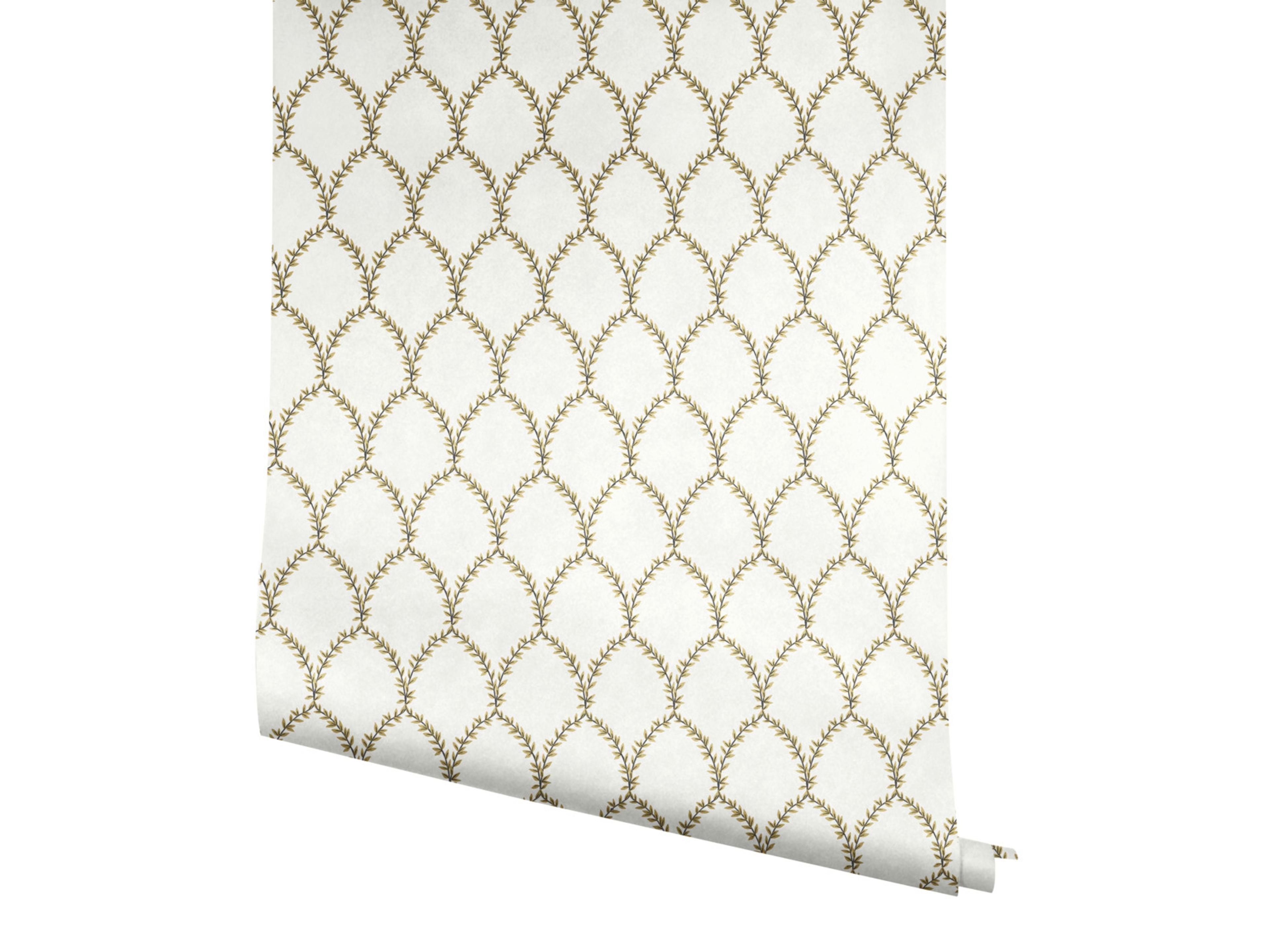 York Wallcoverings Gold / White Laurel Wallpaper