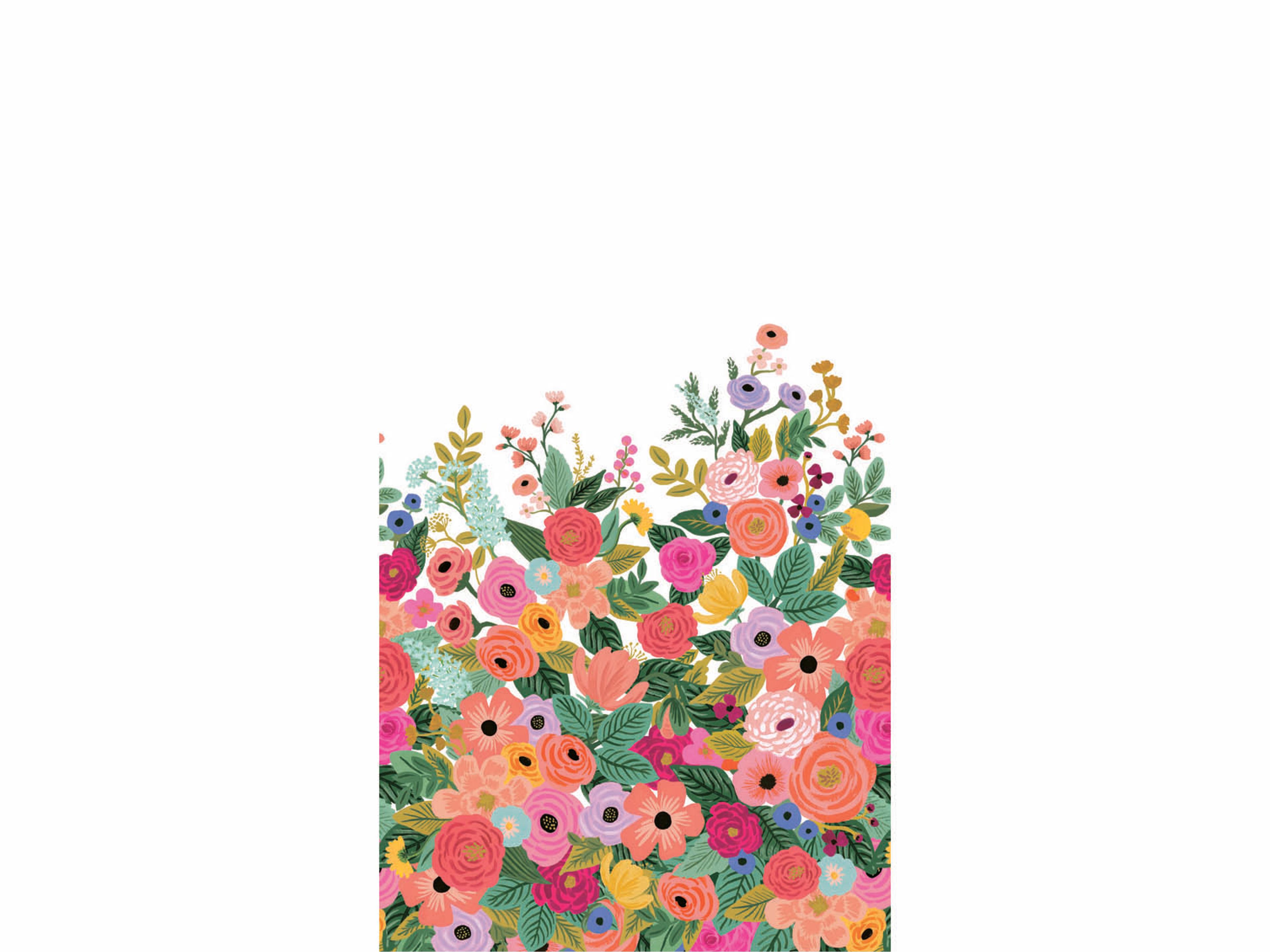 York Wallcoverings Cream / Bright Pink Garden Party Wallpaper Mural