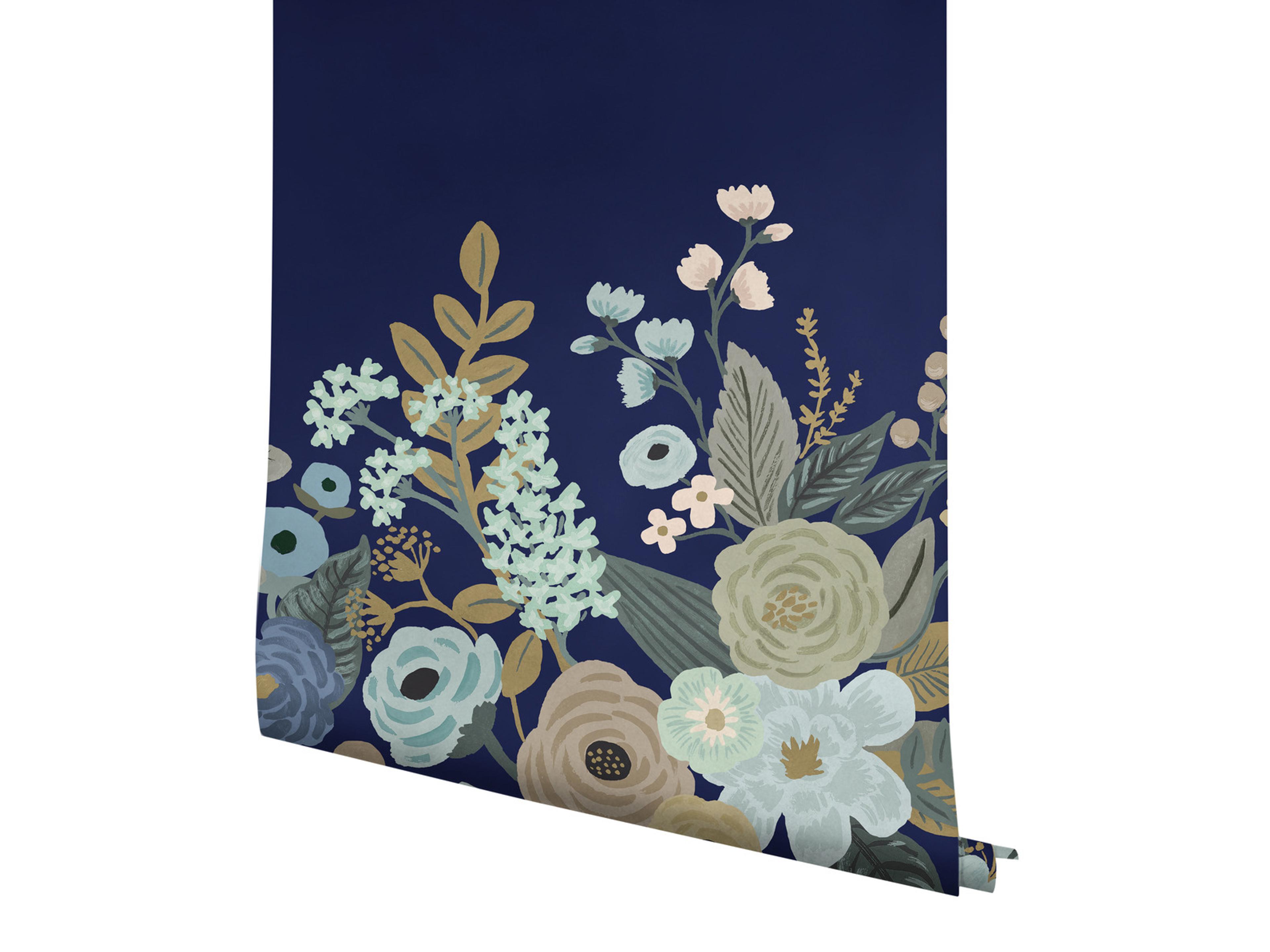 York Wallcoverings Navy Garden Party Wallpaper Mural
