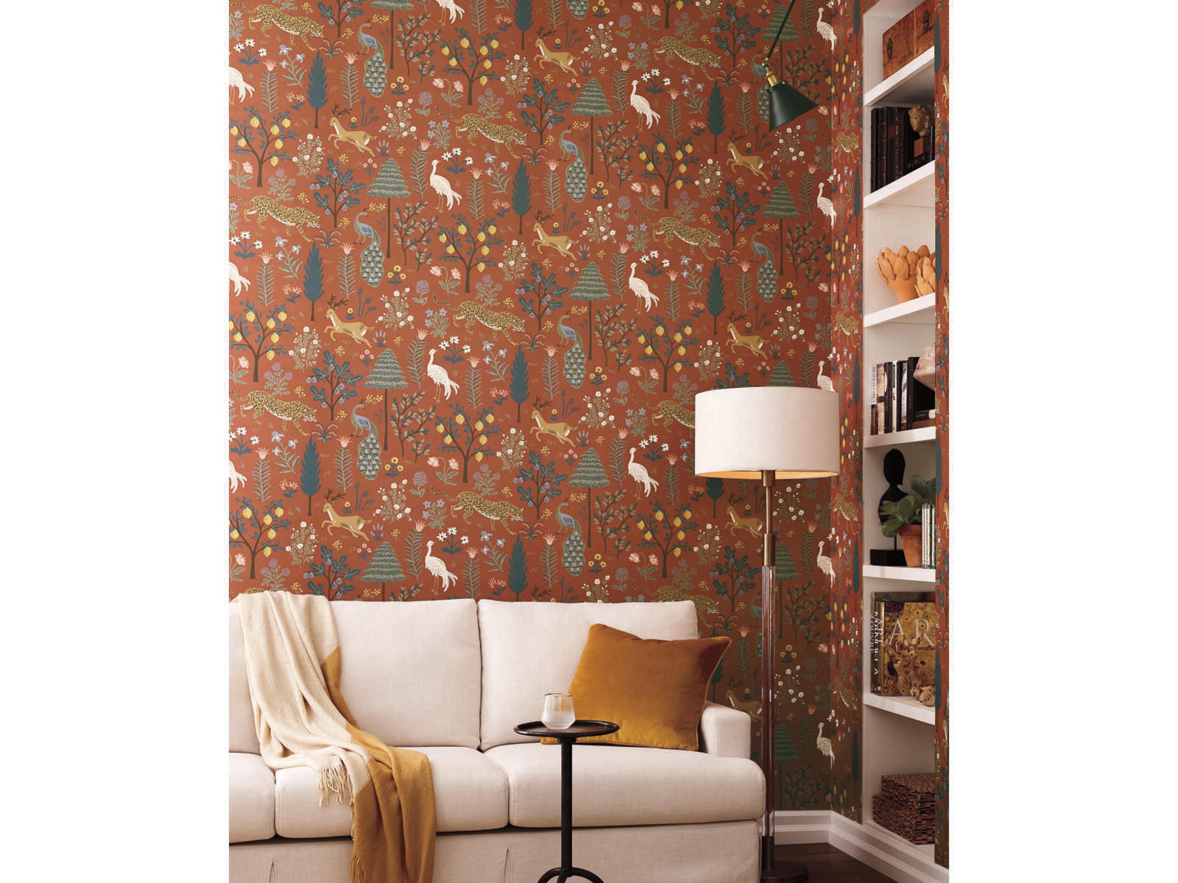 Rifle Paper Co. Second Edition Brown Menagerie Wallpaper