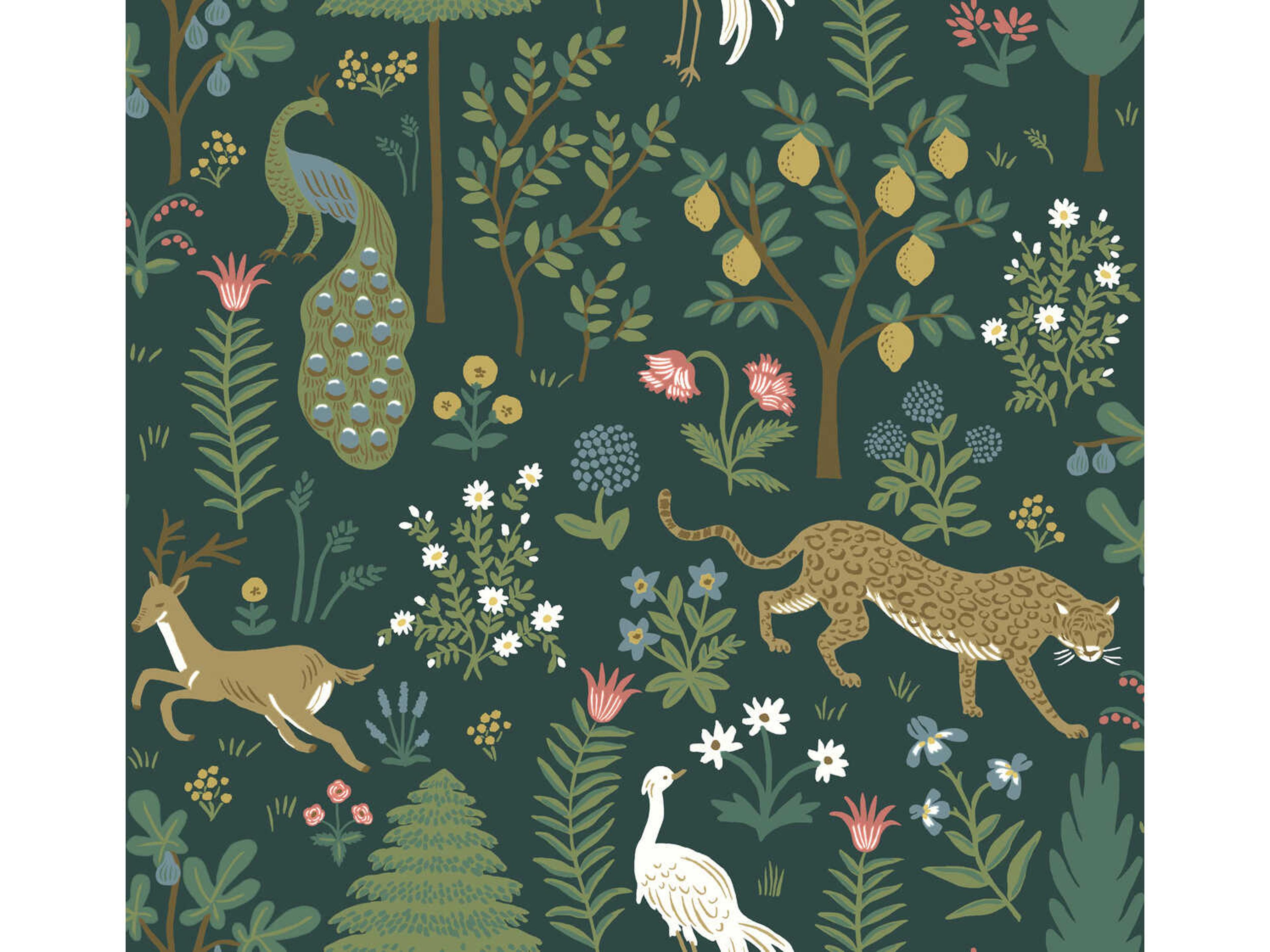 York Wallcoverings Rifle Paper Co. Second Edition Blue Menagerie Wallpaper