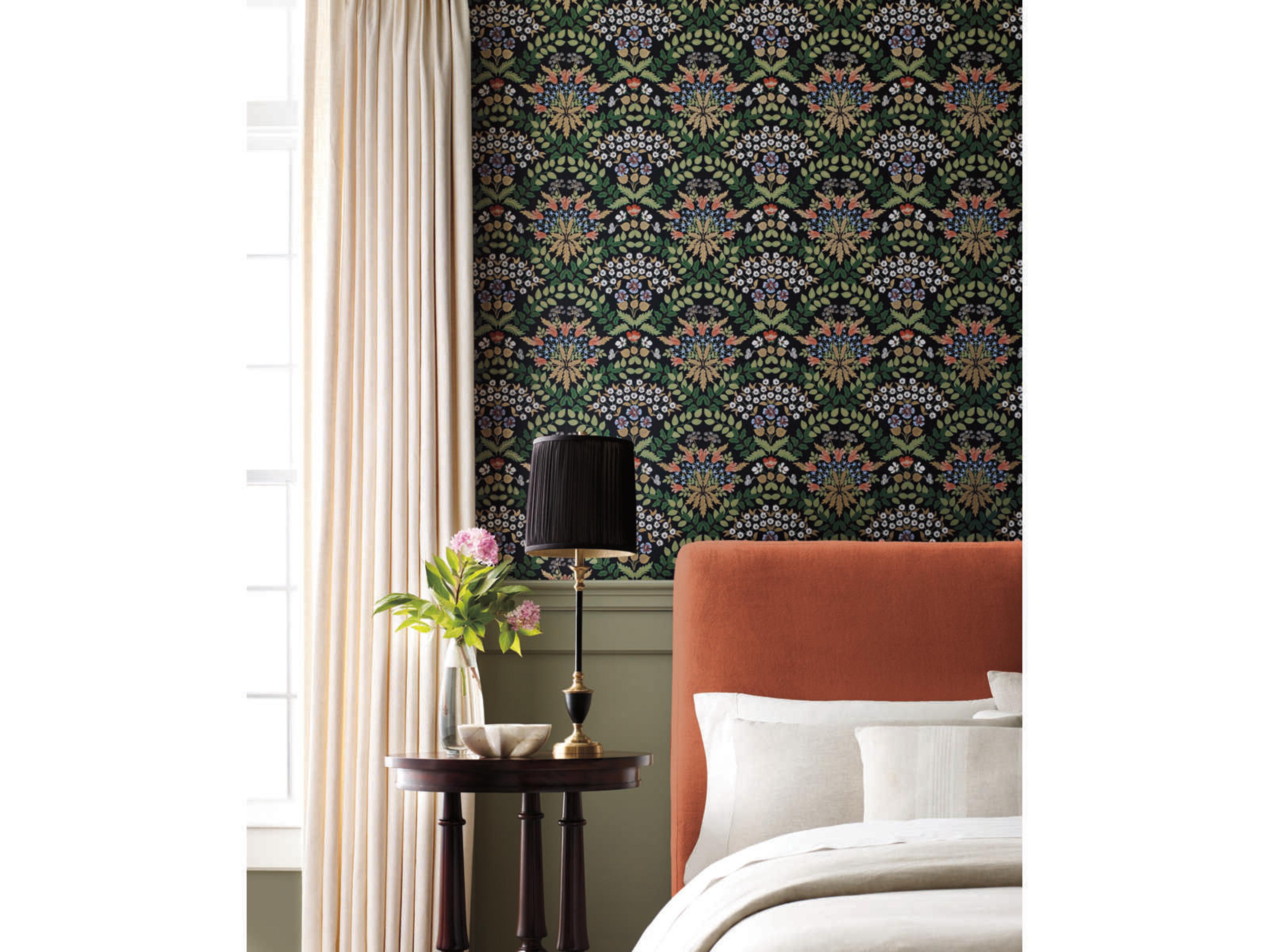 Rifle Paper Co. Second Edition Black Green Bramble Wallpaper