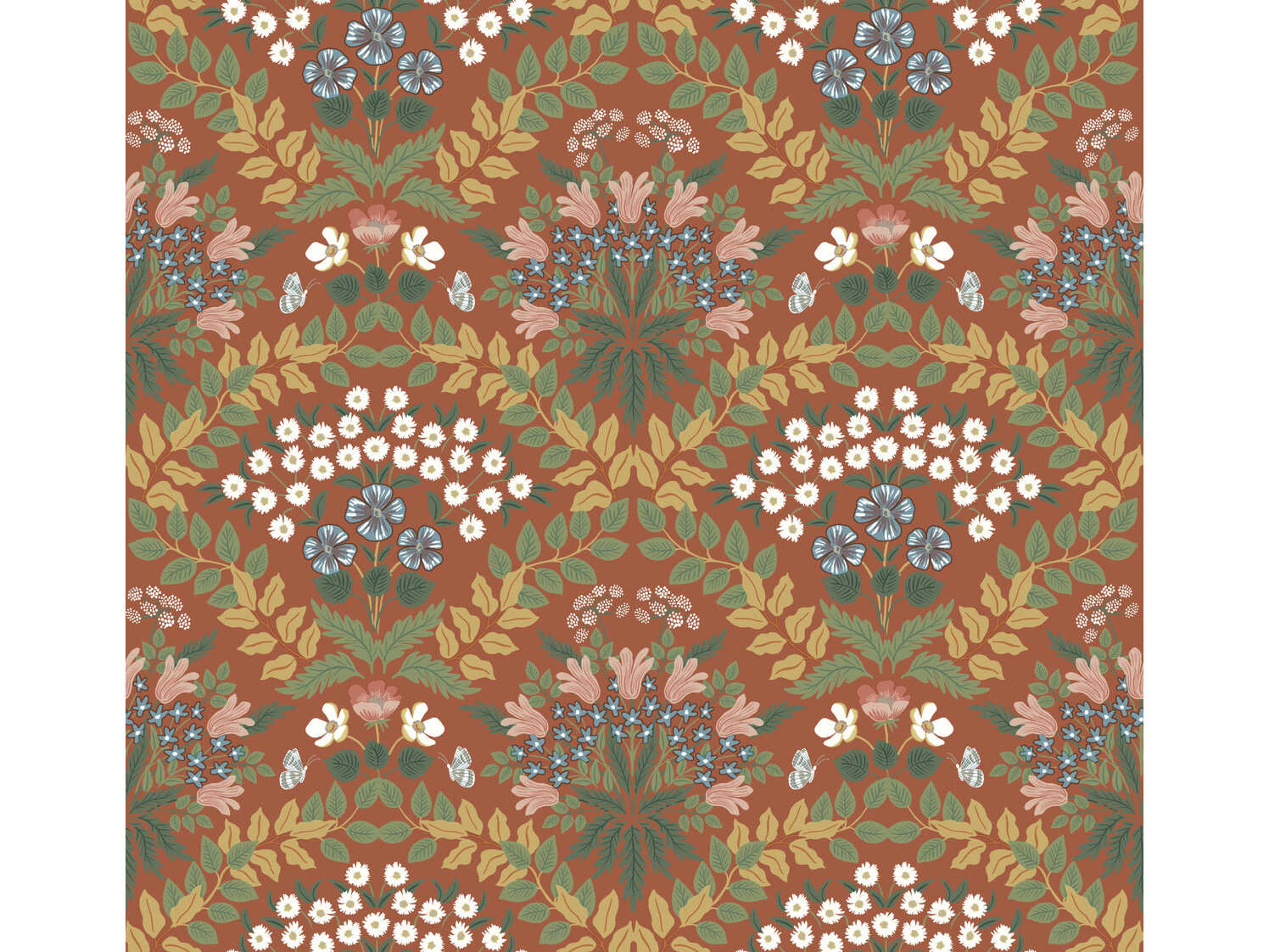 York Wallcoverings Rifle Paper Co. Second Edition Red Green Bramble Wallpaper