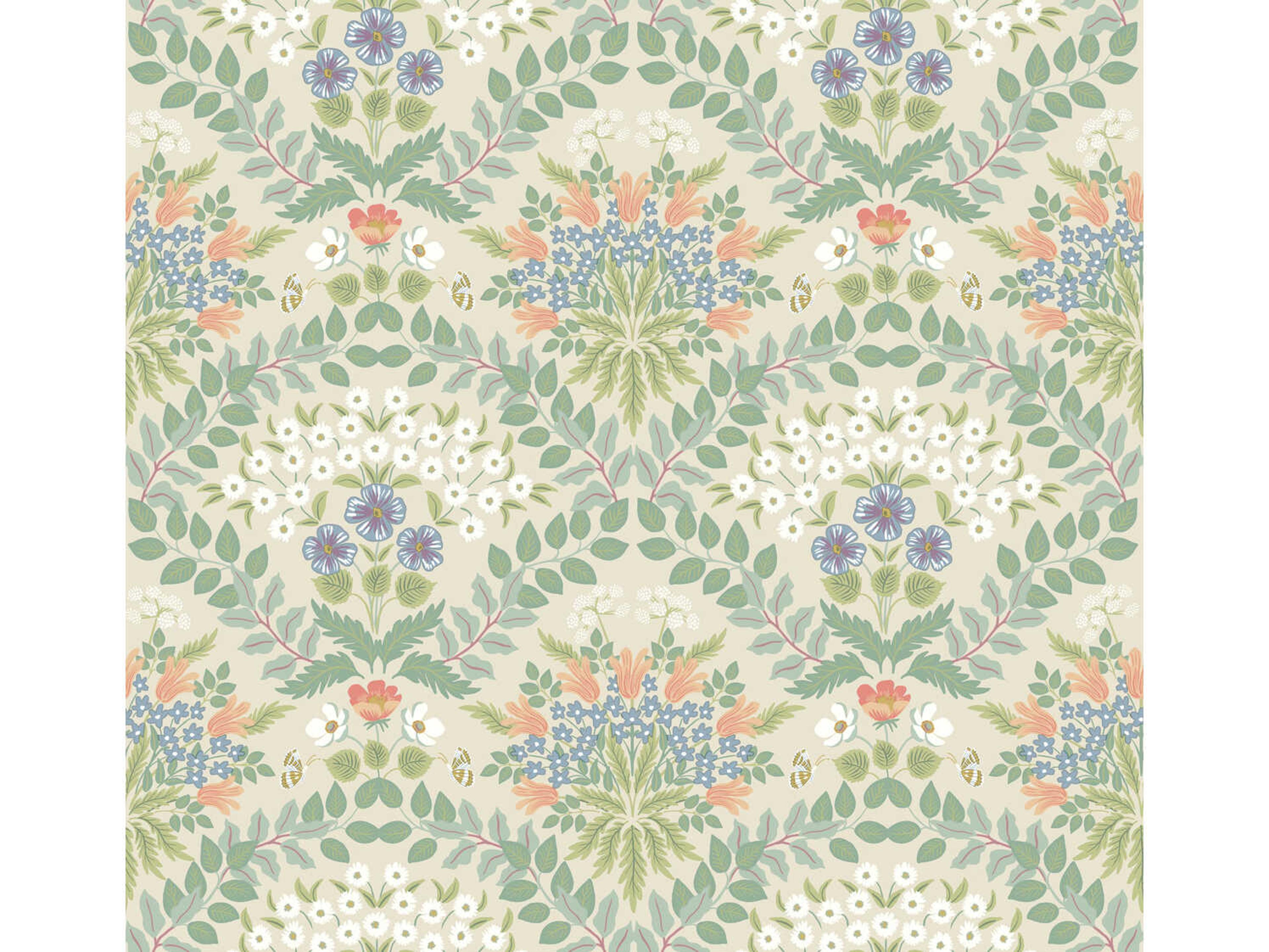 York Wallcoverings Rifle Paper Co. Second Edition Beige Green Bramble Wallpaper