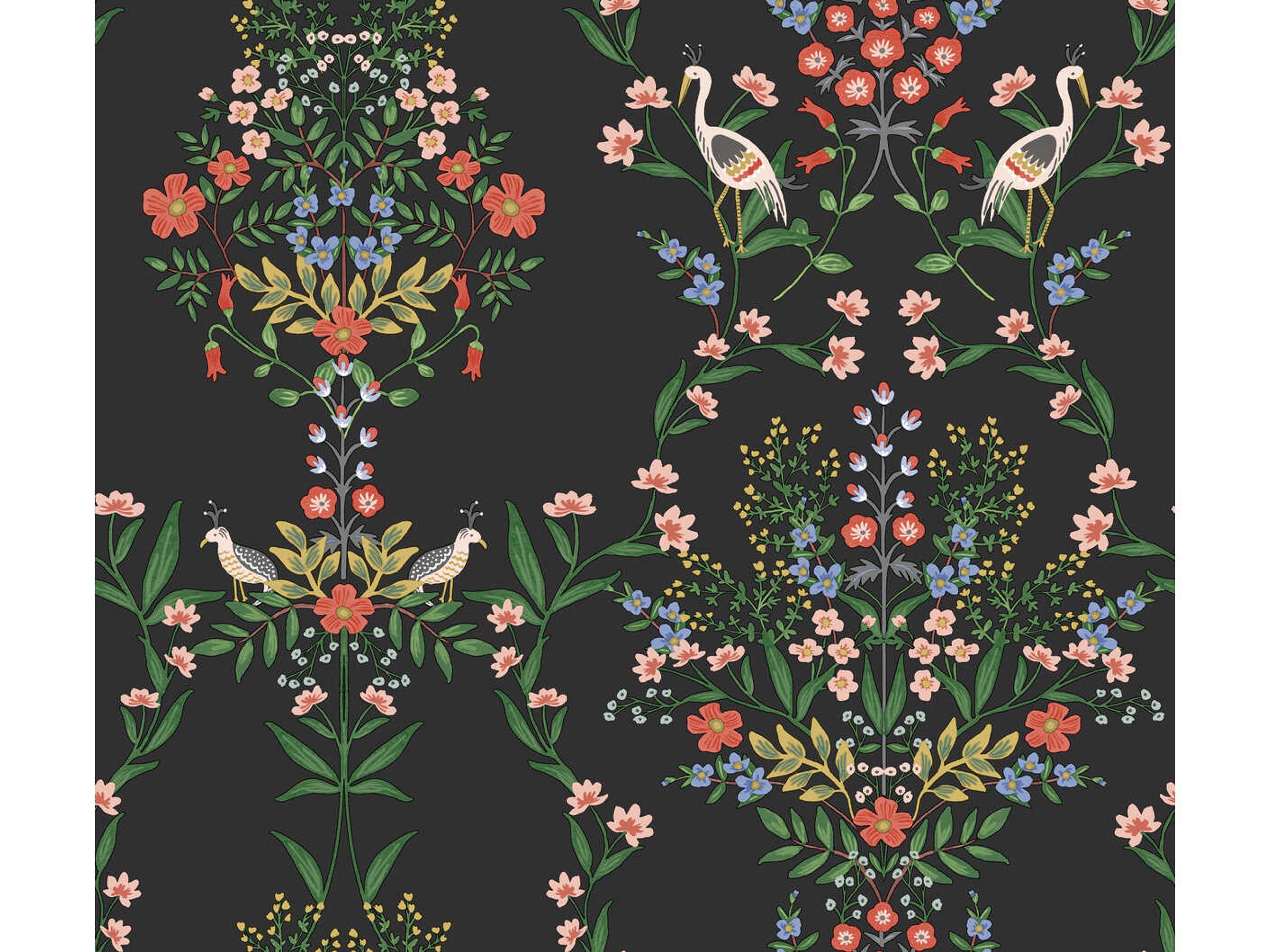 York Wallcoverings Rifle Paper Co. Second Edition Black Luxembourg Wallpaper