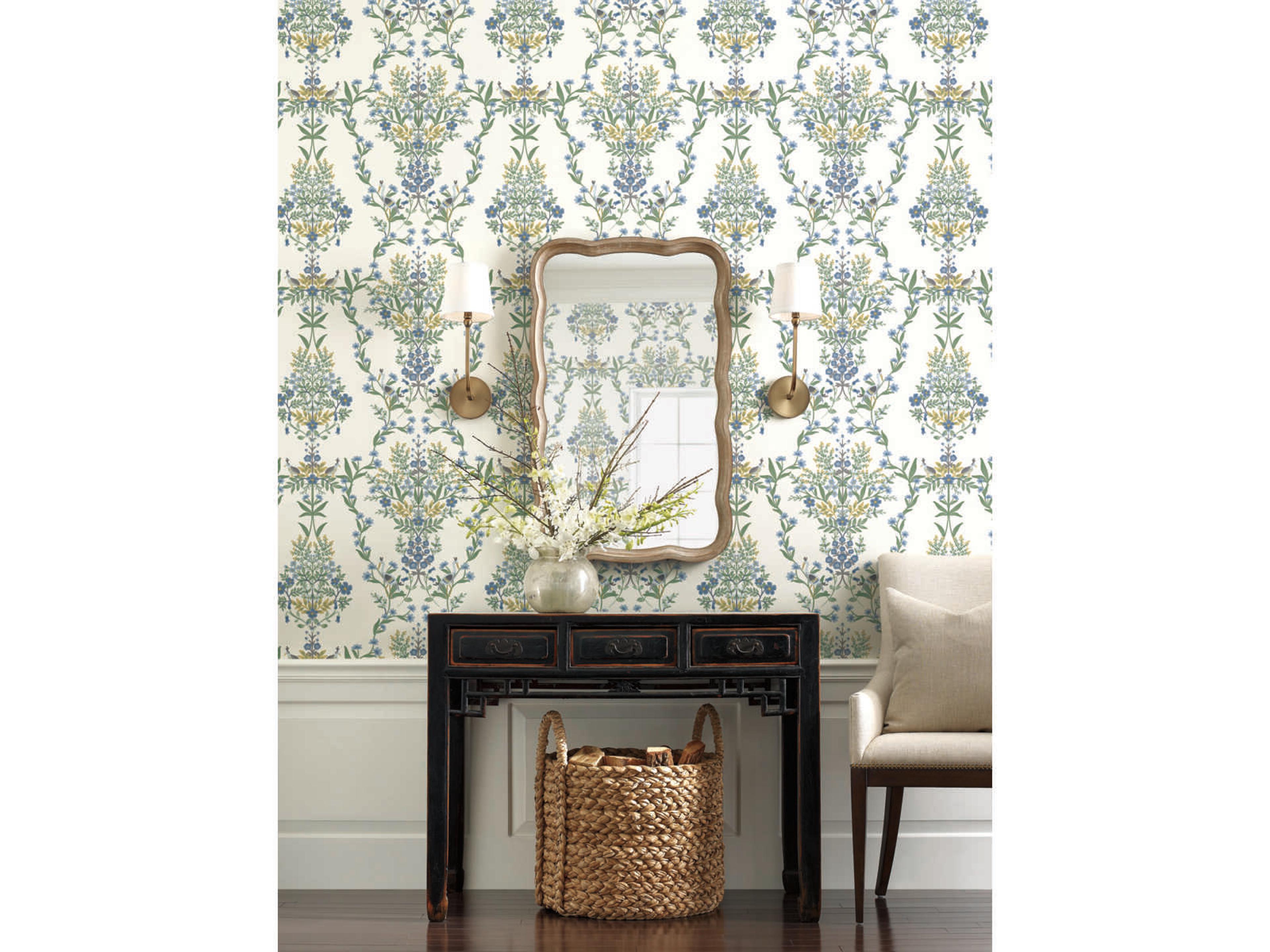 Rifle Paper Co. Second Edition White Blue Luxembourg Wallpaper