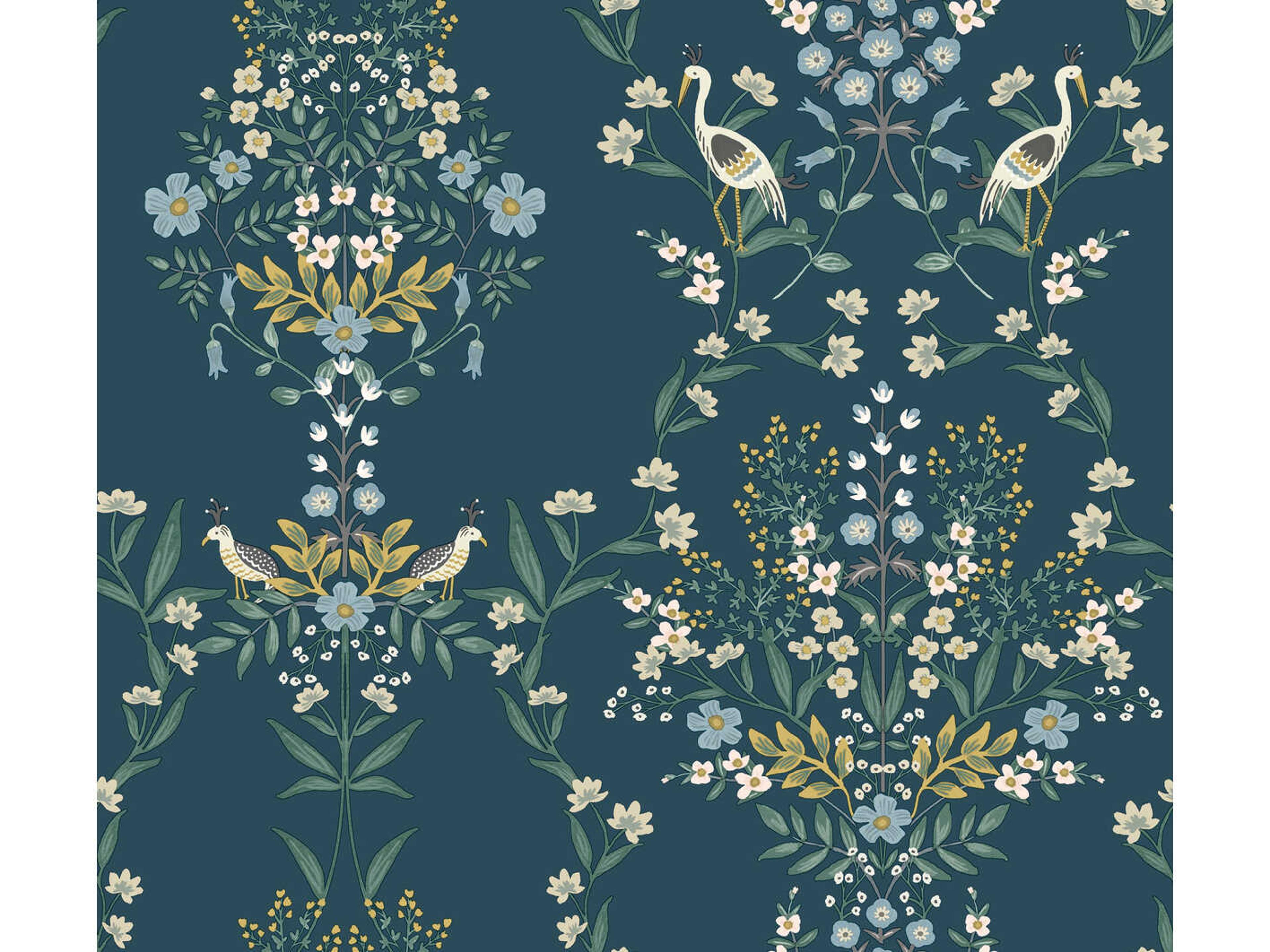 York Wallcoverings Rifle Paper Co. Second Edition Blue Green Luxembourg Wallpaper