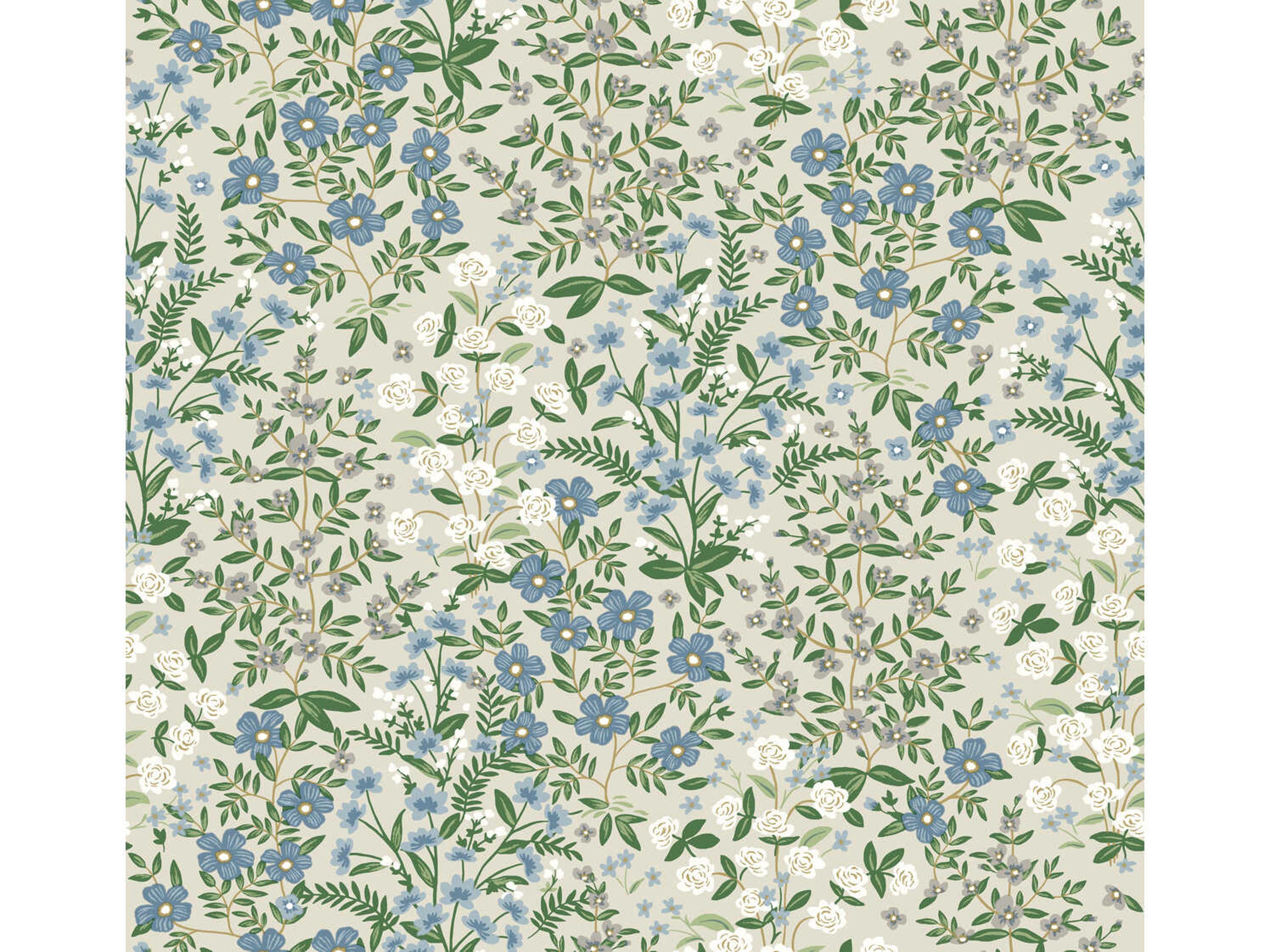 York Wallcoverings Rifle Paper Co. Second Edition Beige Green Wildwood Garden Wallpaper