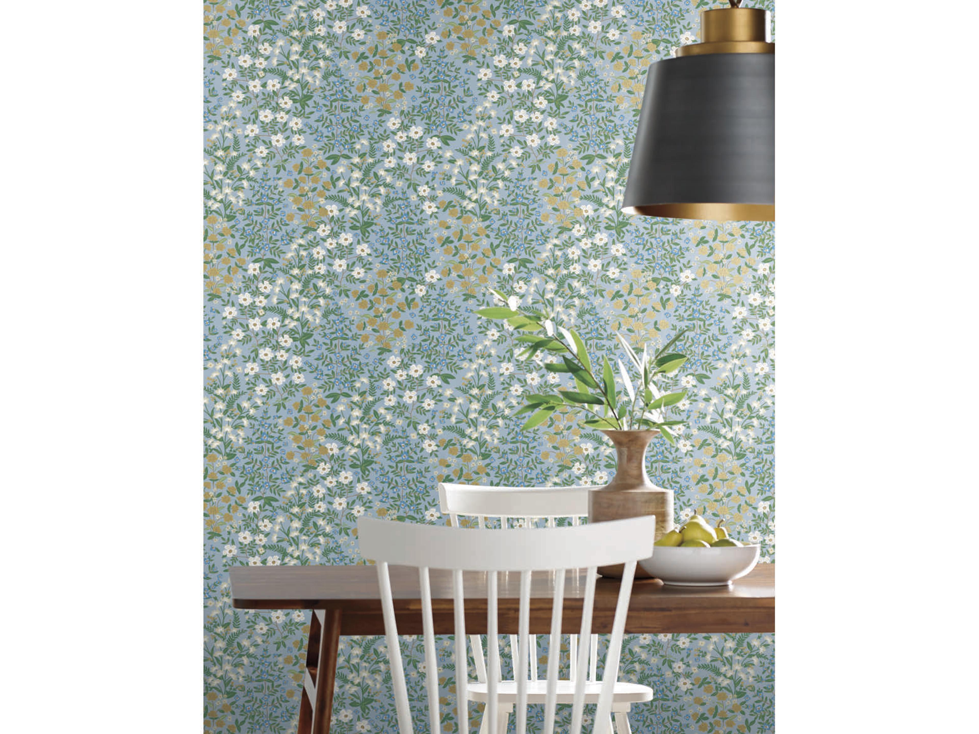 Rifle Paper Co. Second Edition Blue White Wildwood Garden Wallpaper