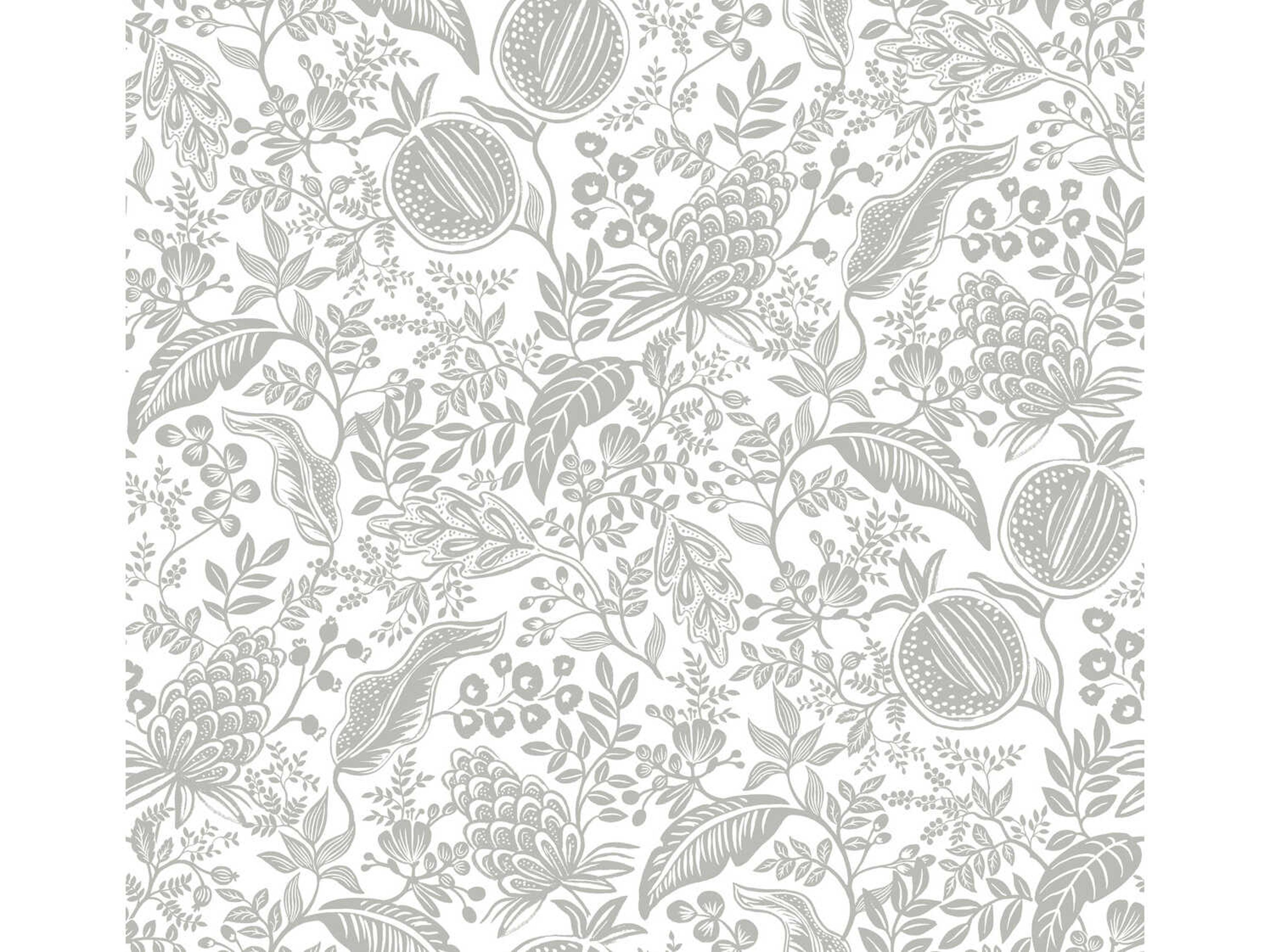 York Wallcoverings Rifle Paper Co. Second Edition White Black Pomegranate Wallpaper