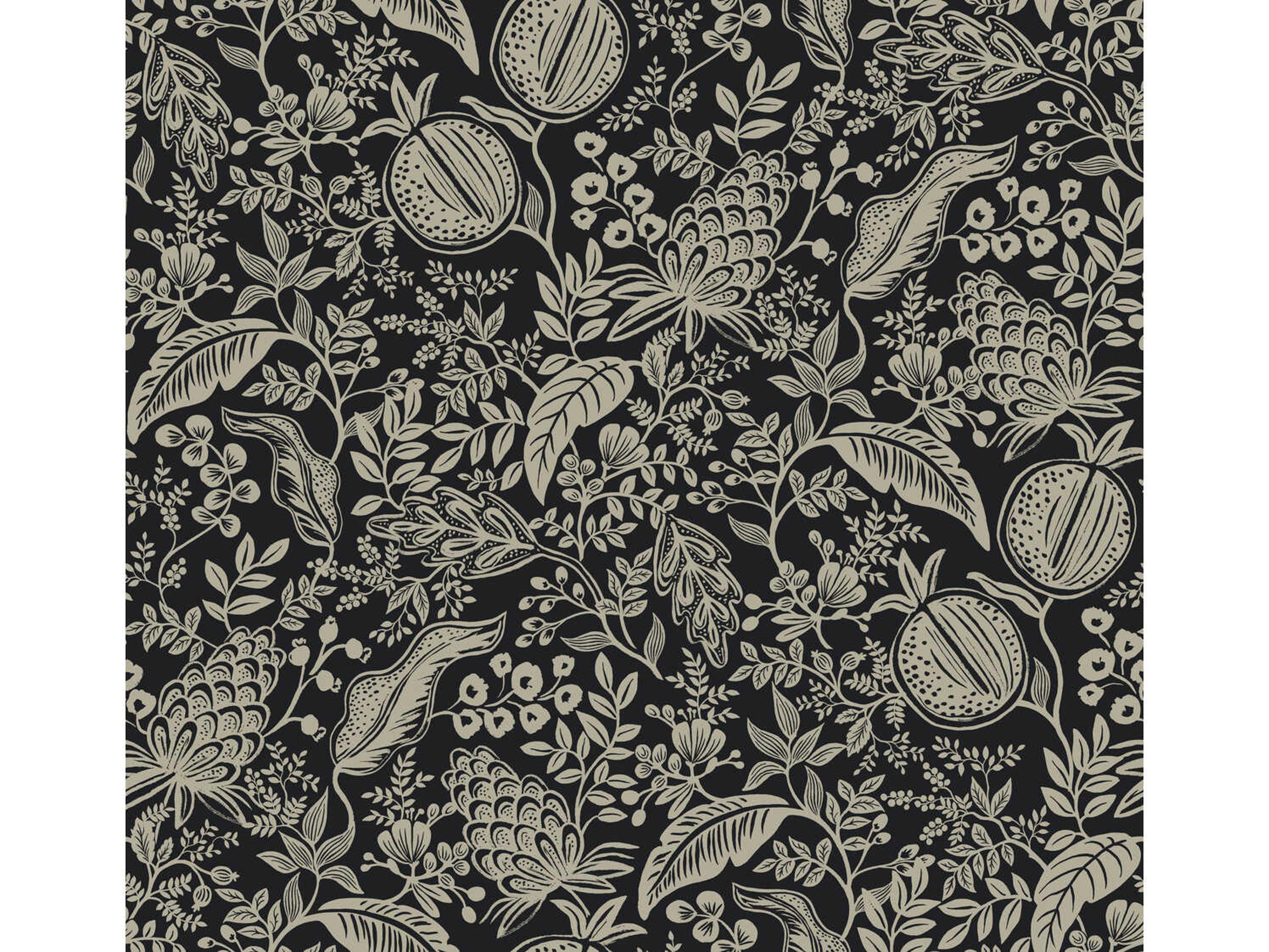 York Wallcoverings Rifle Paper Co. Second Edition Black Pomegranate Wallpaper