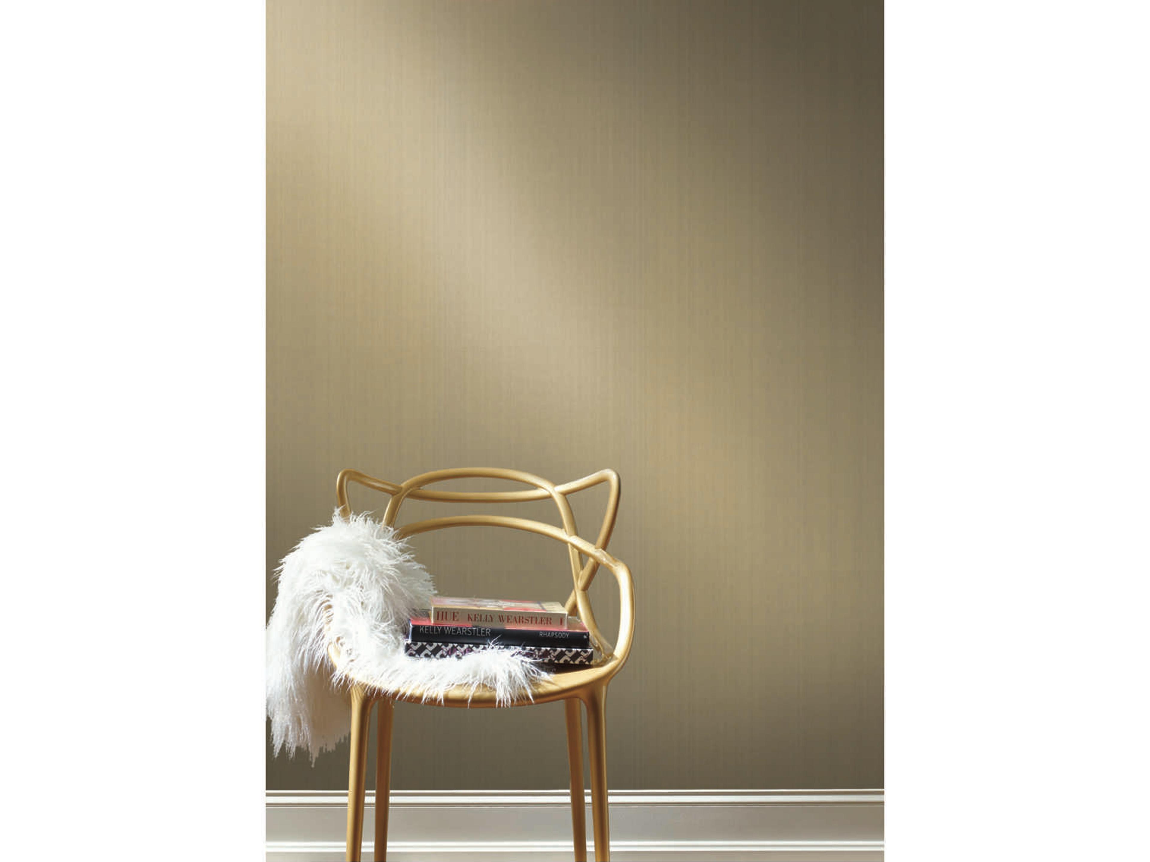 York Wallcoverings Grasscloth Resource Library Cream / Gold Woven Crosshatch Wallpaper