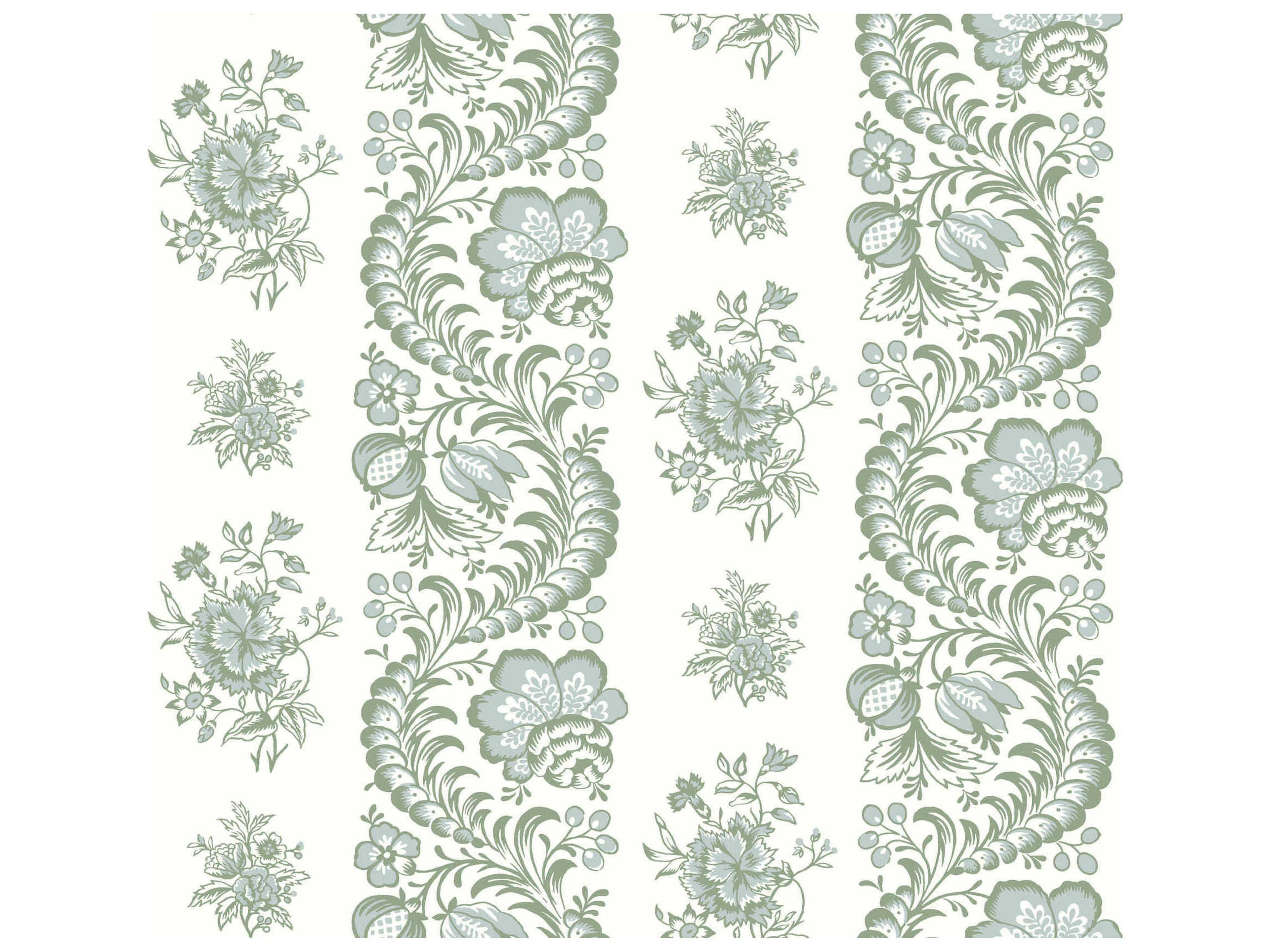 Antonina Vella Green Floral Wallpaper