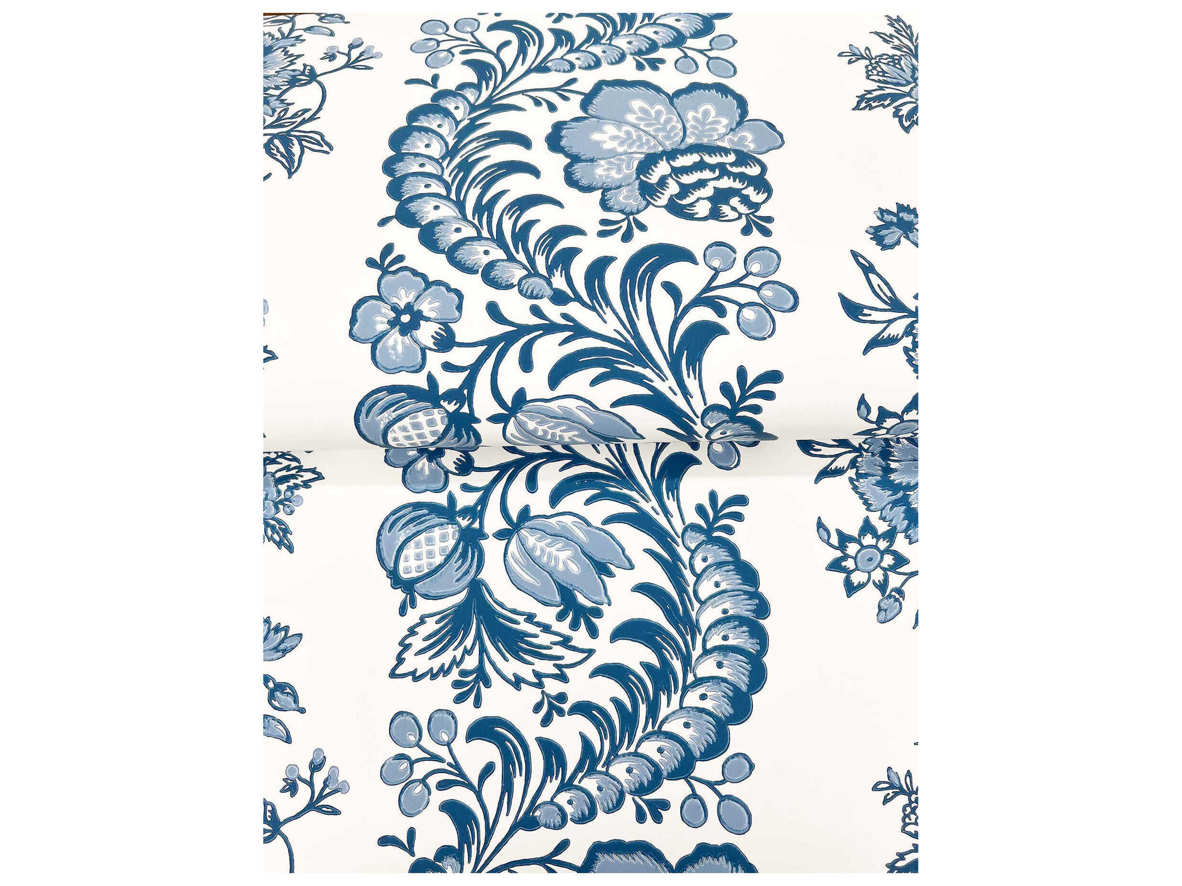 York Wallcoverings Antonina Vella Blue Floral Wallpaper